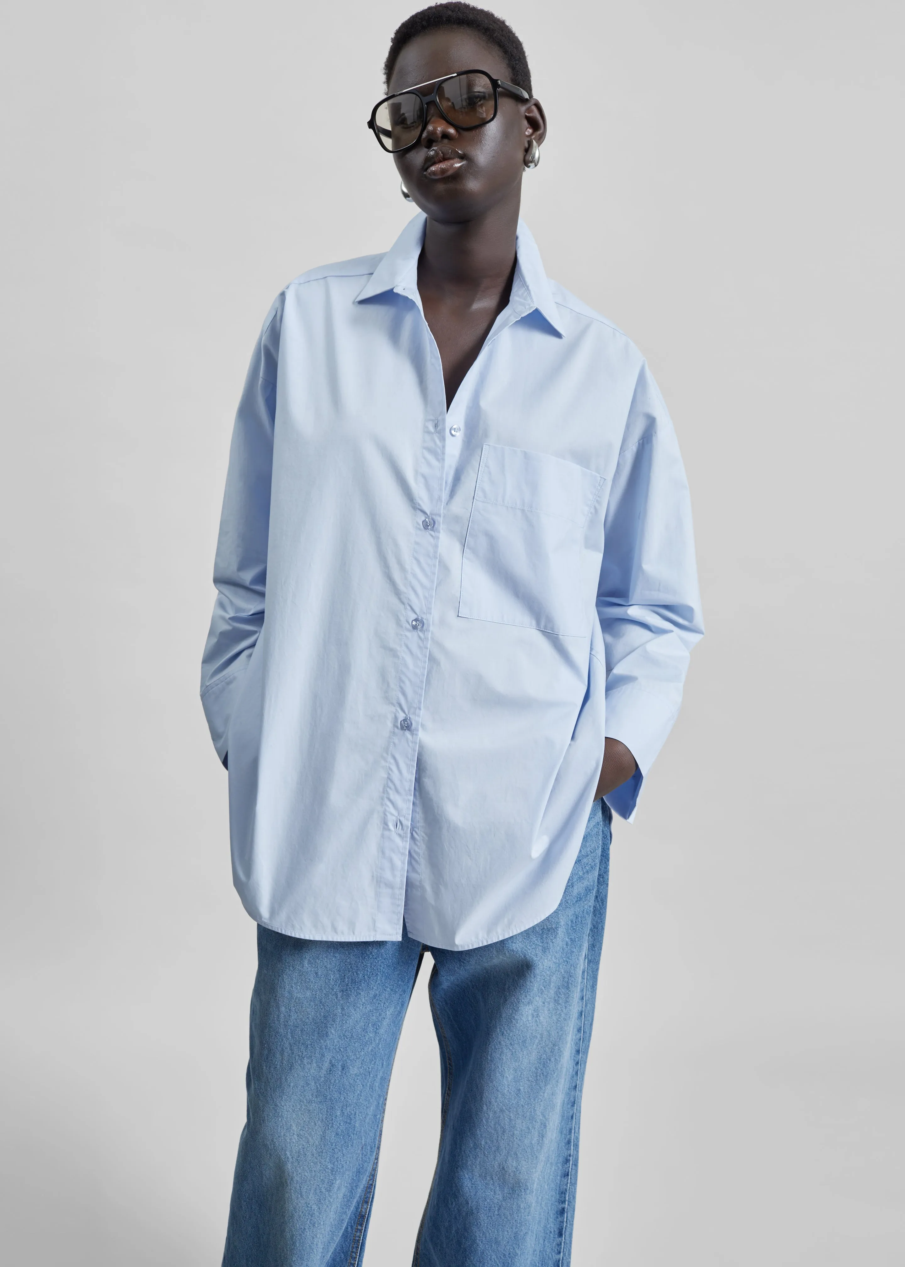 By Malene Birger Derris Cotton Shirt - Periwinkle Blue sold by Frankie Shop product image thumbnail 2