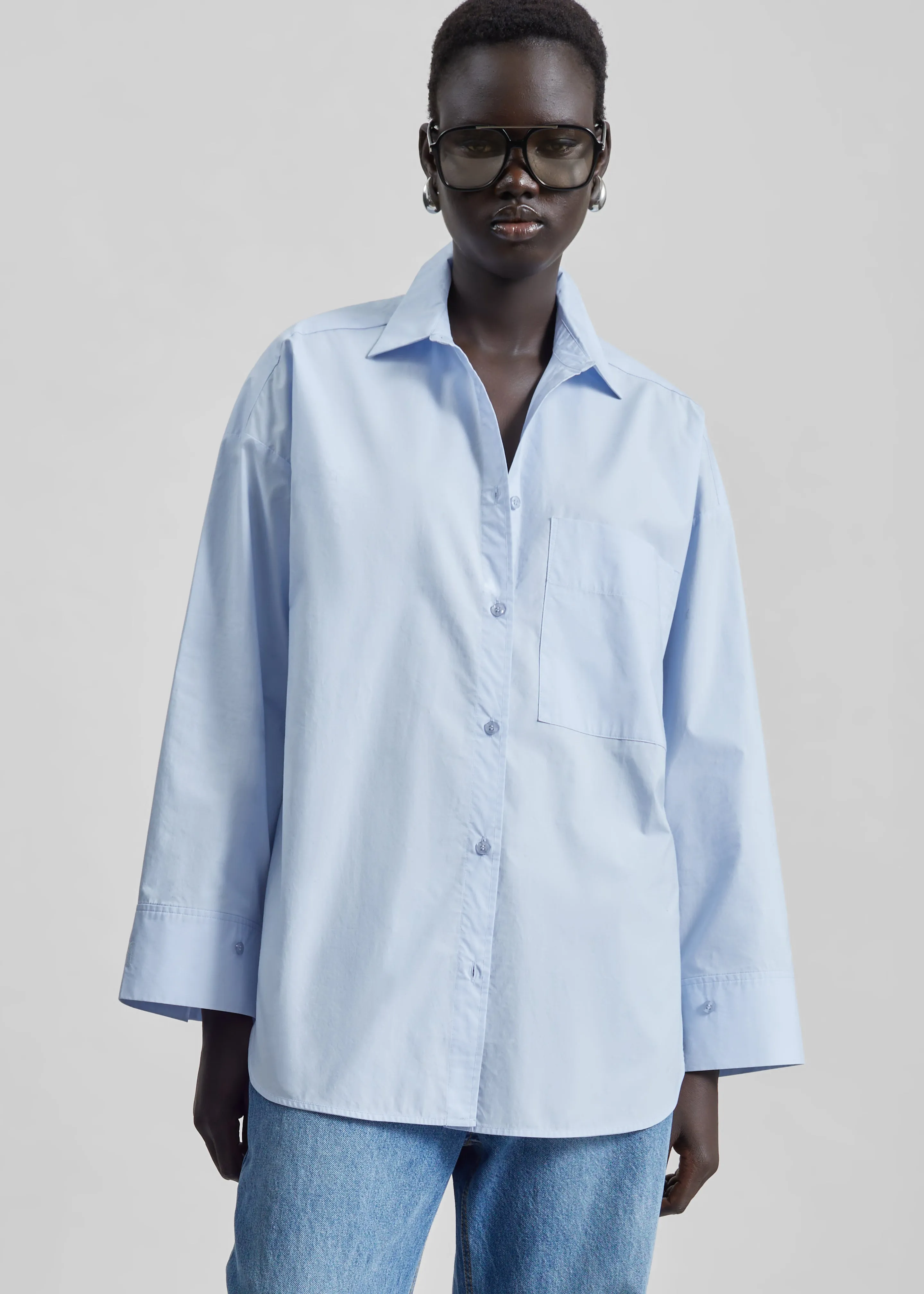 By Malene Birger Derris Cotton Shirt - Periwinkle Blue sold by Frankie Shop product image thumbnail 4