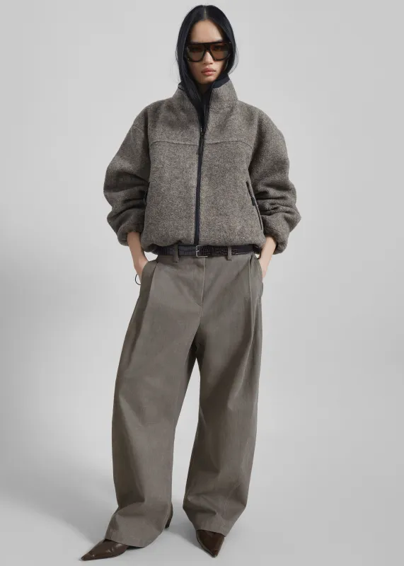 Vora Barrel Leg Pants - Grey sold by Frankie Shop