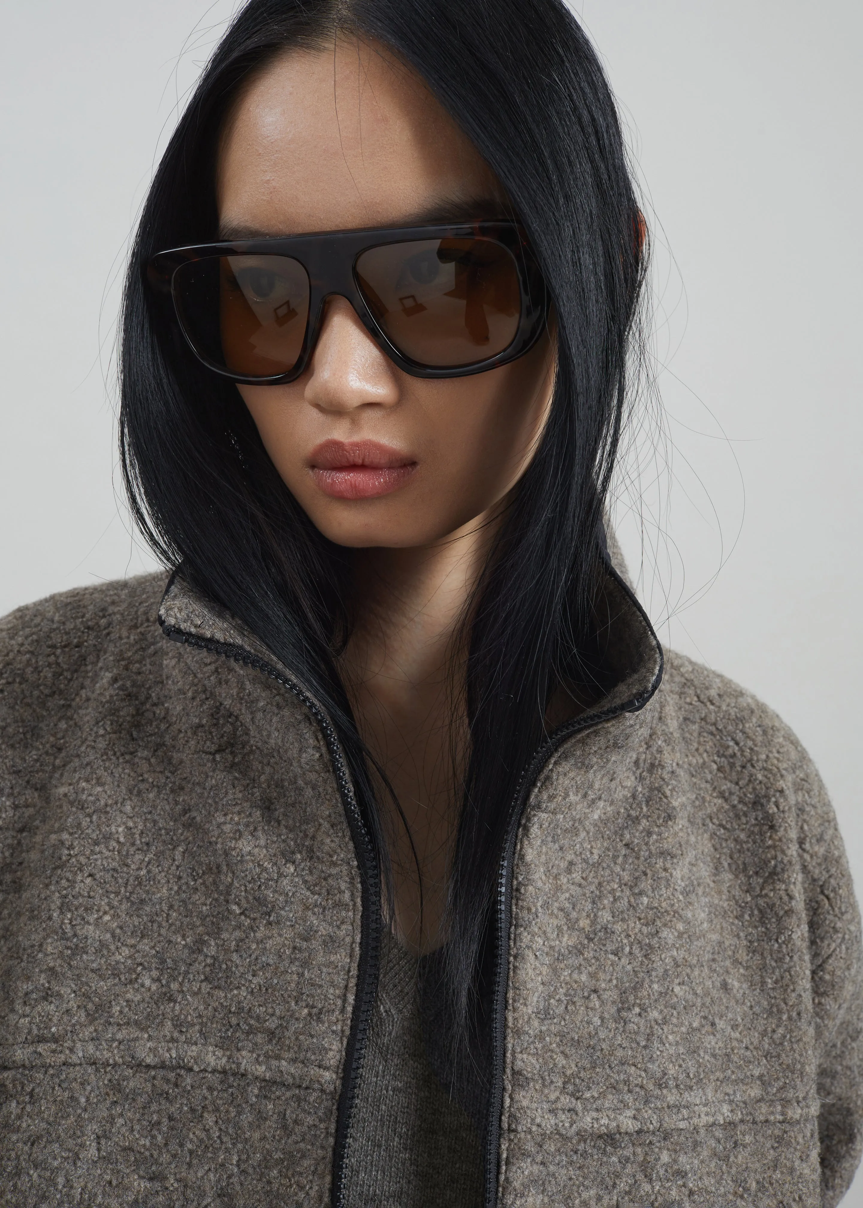 Kenei Fleece Zip Jacket - Greige Melange sold by Frankie Shop product image thumbnail 4