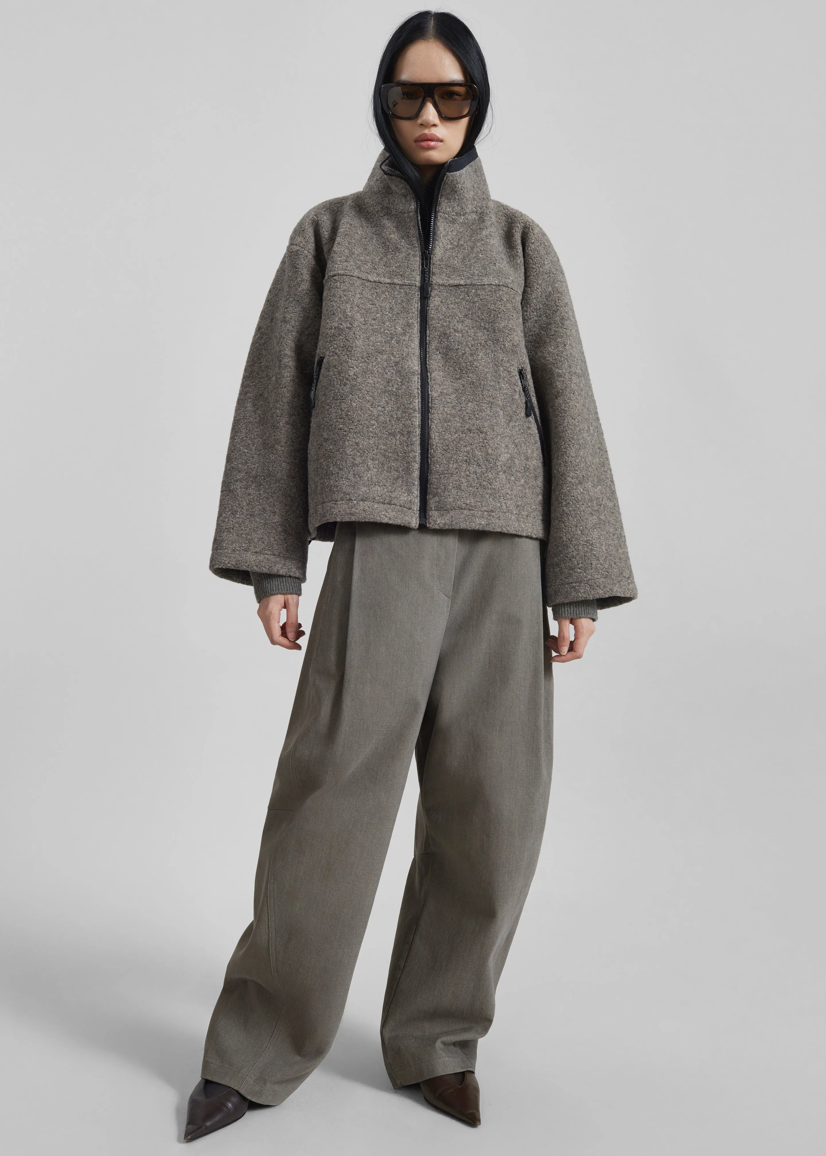 Kenei Fleece Zip Jacket - Greige Melange sold by Frankie Shop product image thumbnail 2