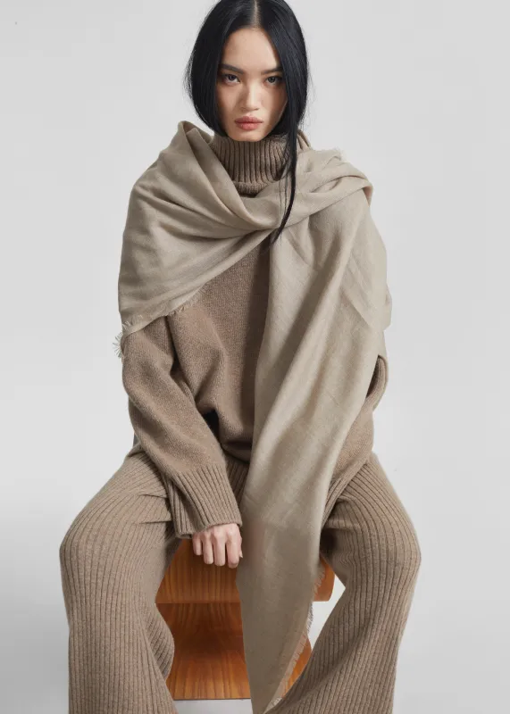 Sanova Cashmere Twill Scarf - Taupe sold by Frankie Shop