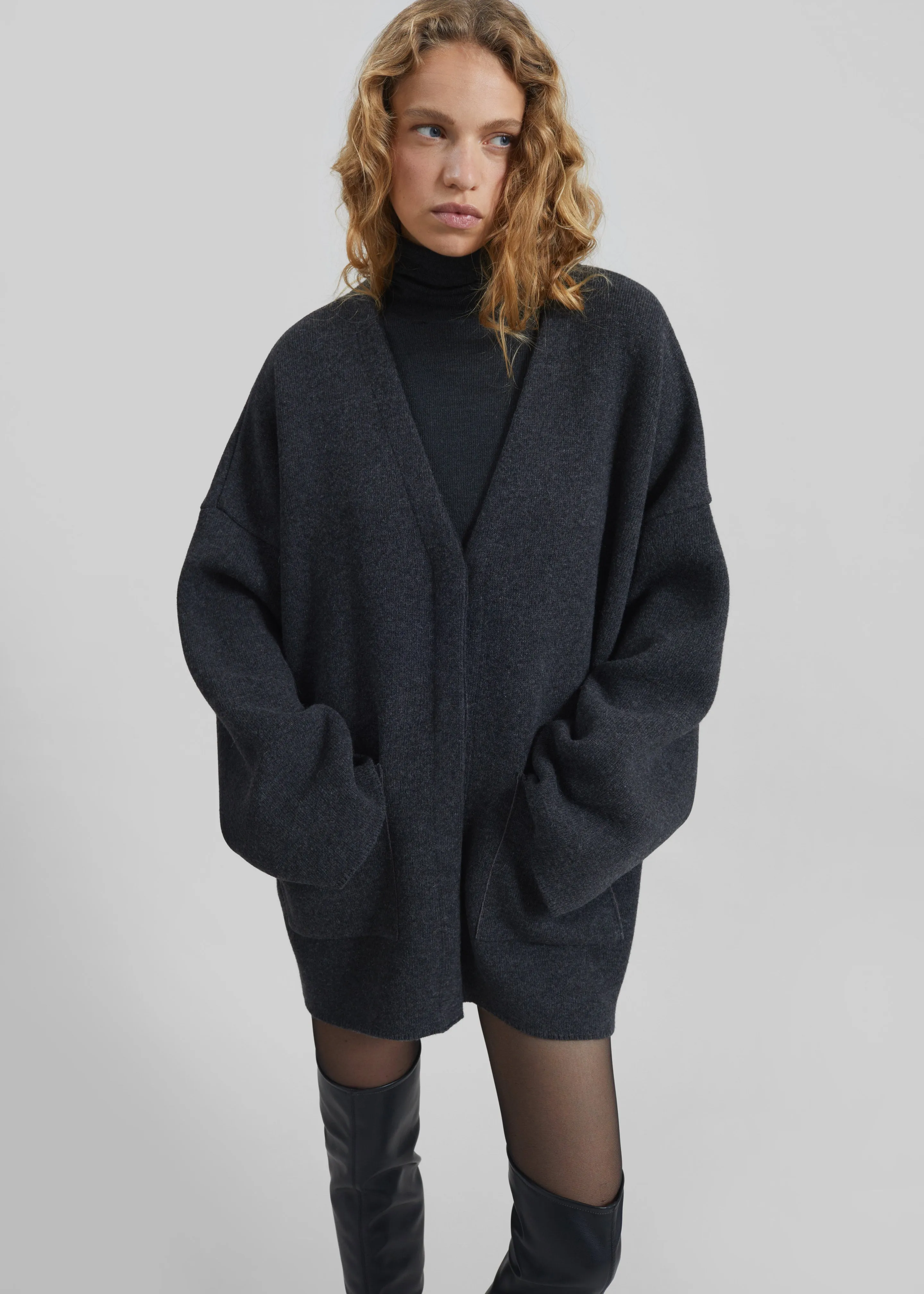 Tynset Oversized Cardigan - Charcoal sold by Frankie Shop product image thumbnail 4
