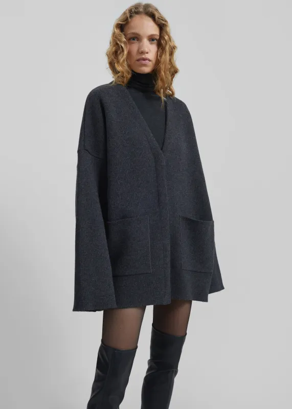 Tynset Oversized Cardigan - Charcoal made by Frankie Shop