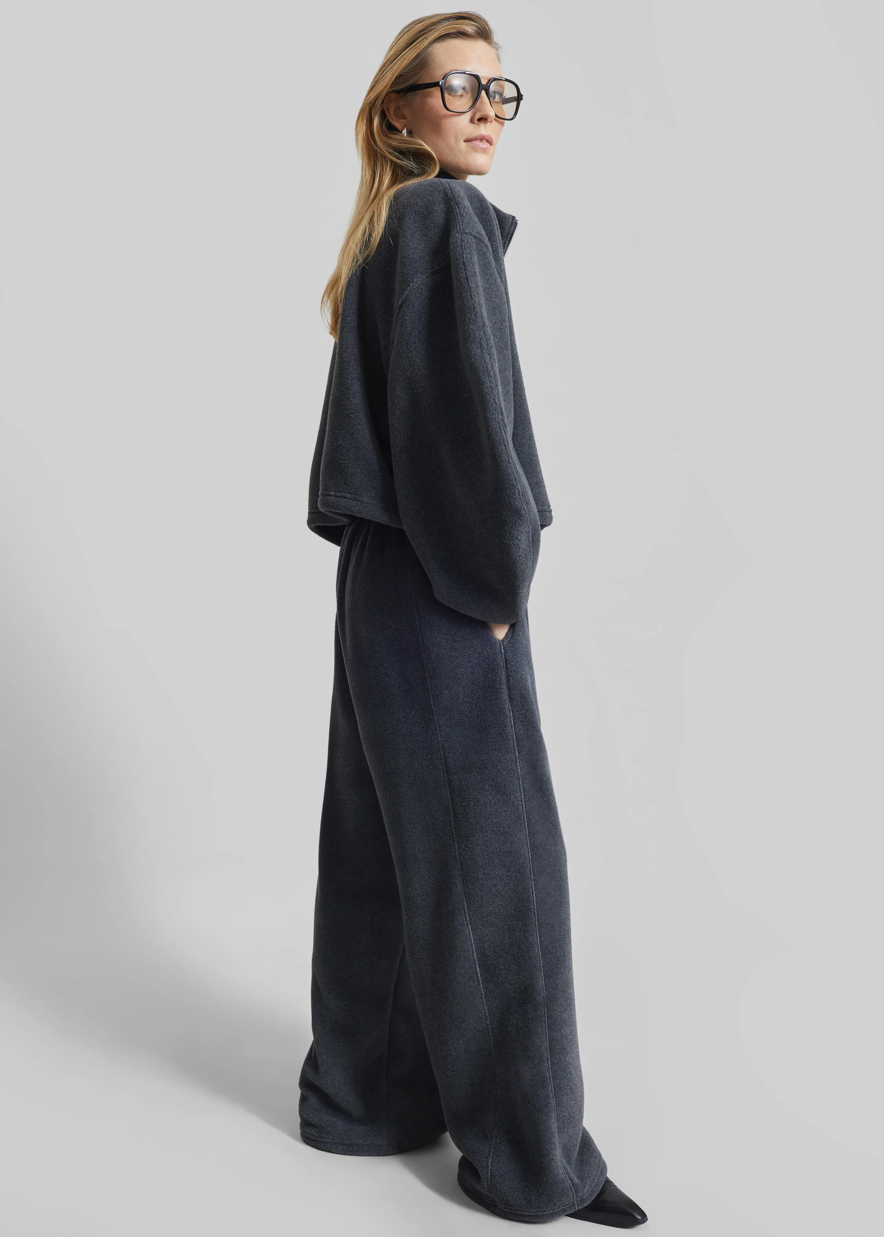 Treveray Fleece Sweatpants - Dark Grey sold by Frankie Shop product image thumbnail 3