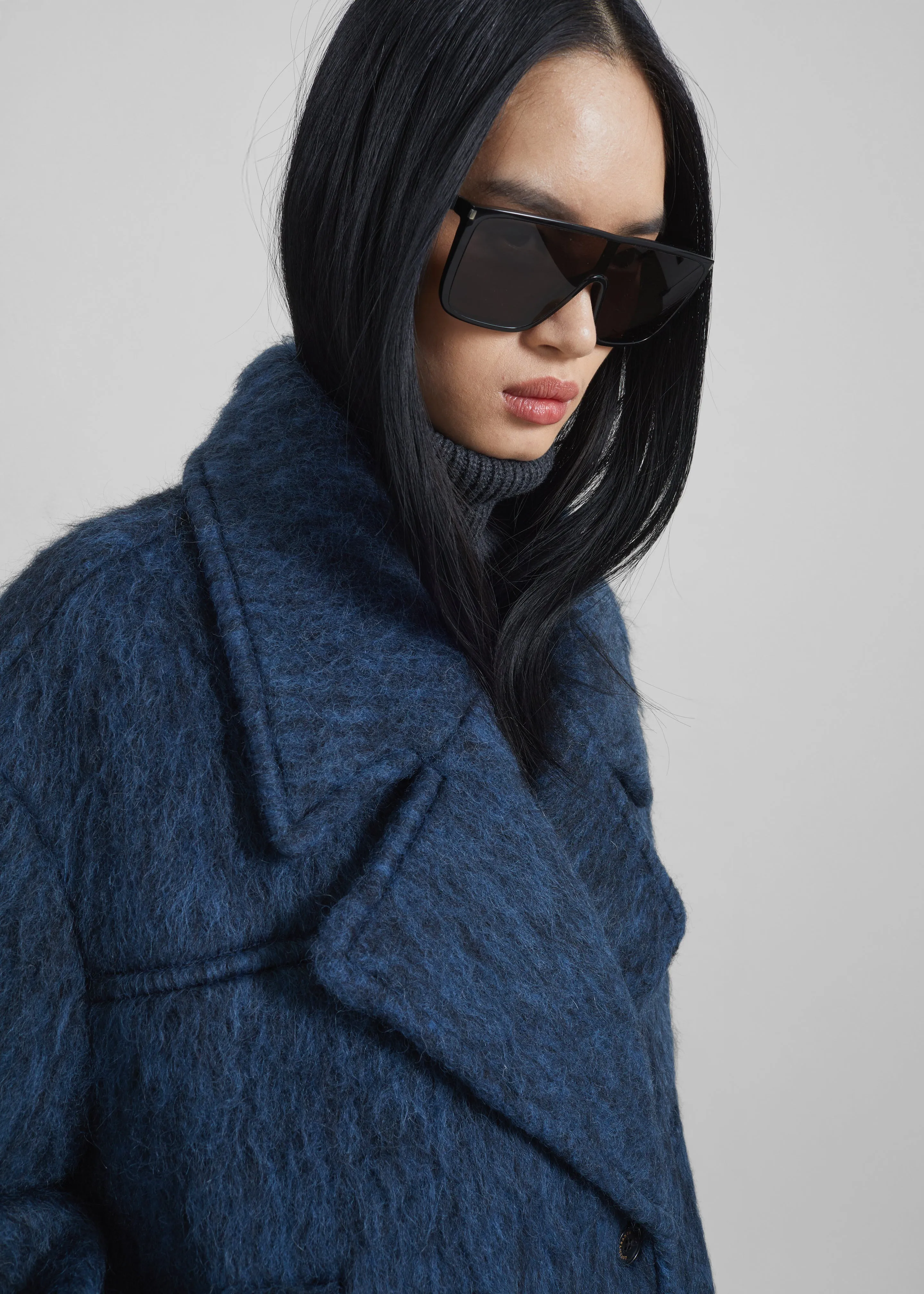 Odeone Brushed Wool Peacoat - Navy Melange sold by Frankie Shop product image thumbnail 5