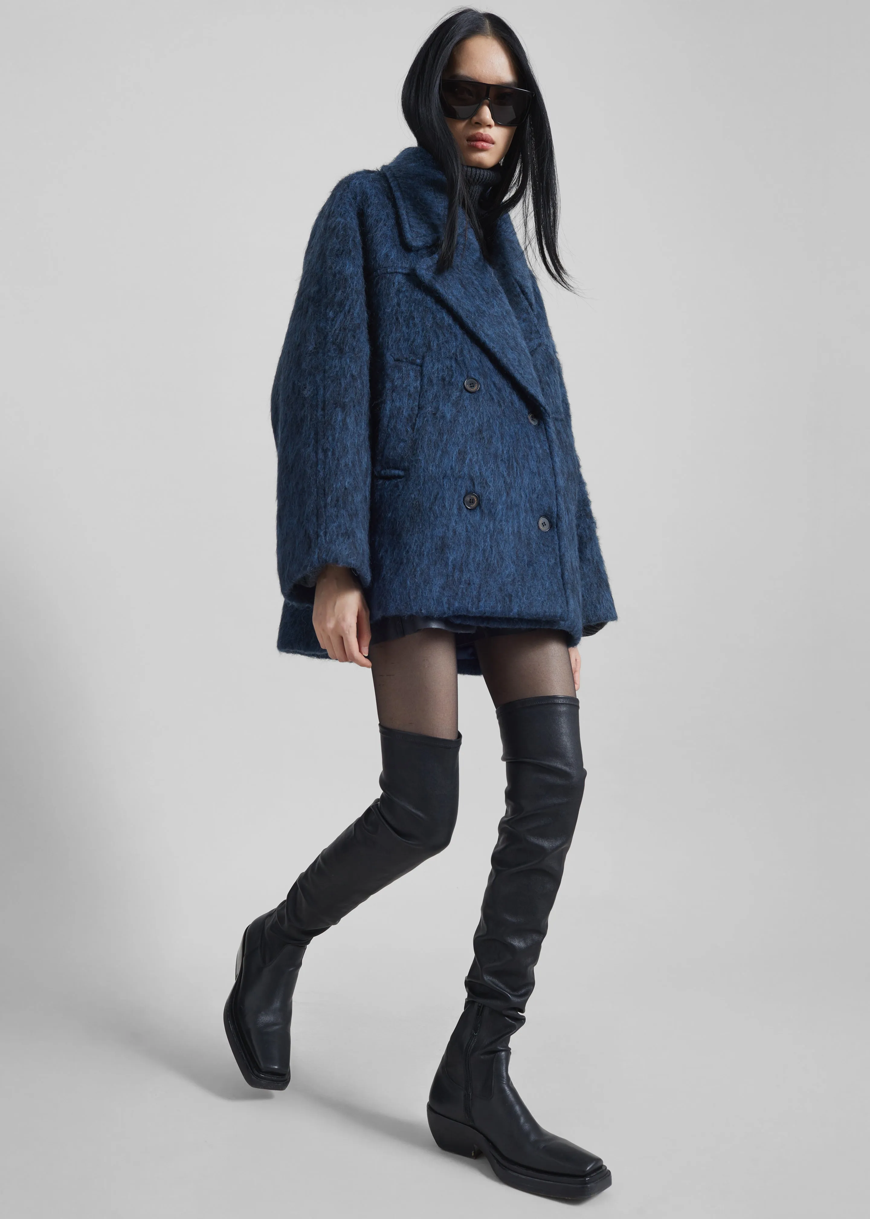 Odeone Brushed Wool Peacoat - Navy Melange sold by Frankie Shop product image thumbnail 3