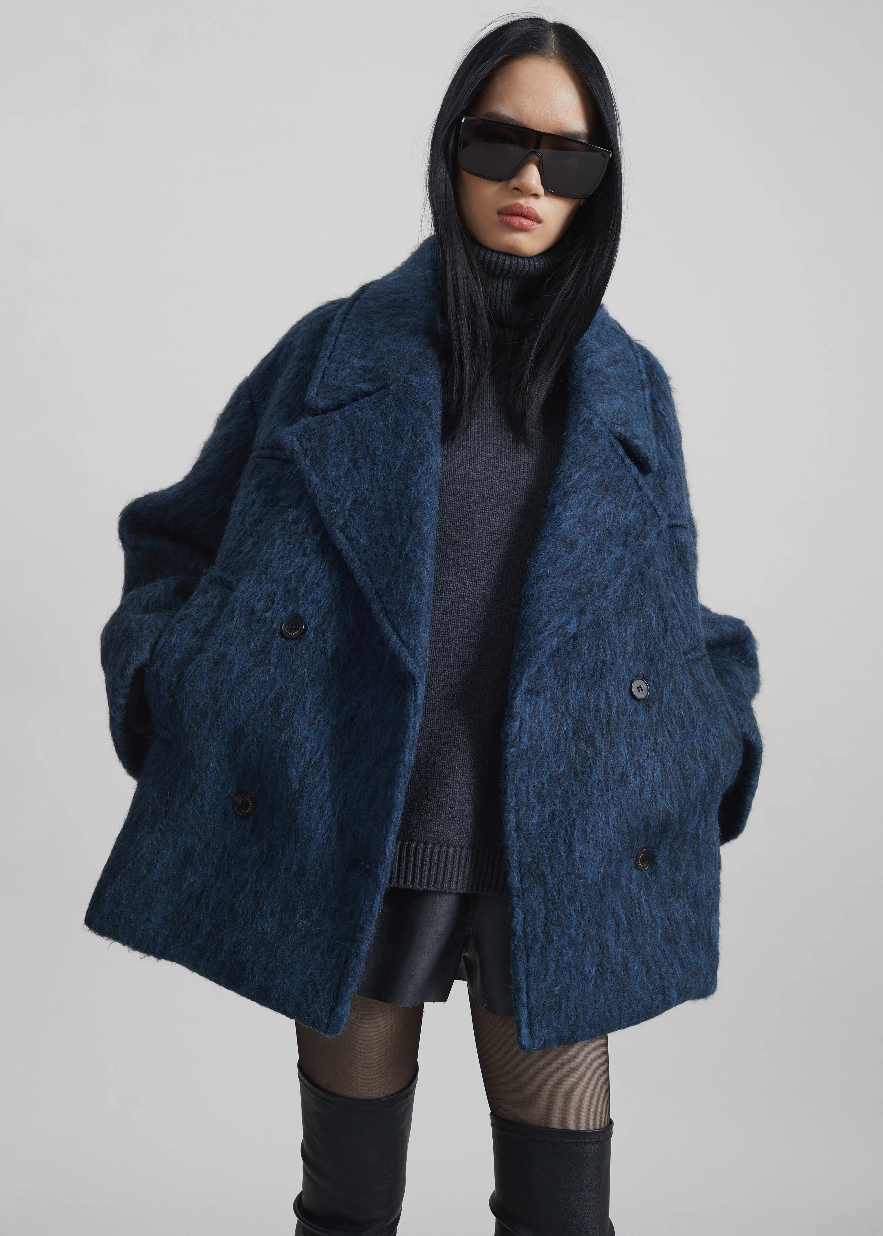 Odeone Brushed Wool Peacoat - Navy Melange sold by Frankie Shop product image thumbnail 2
