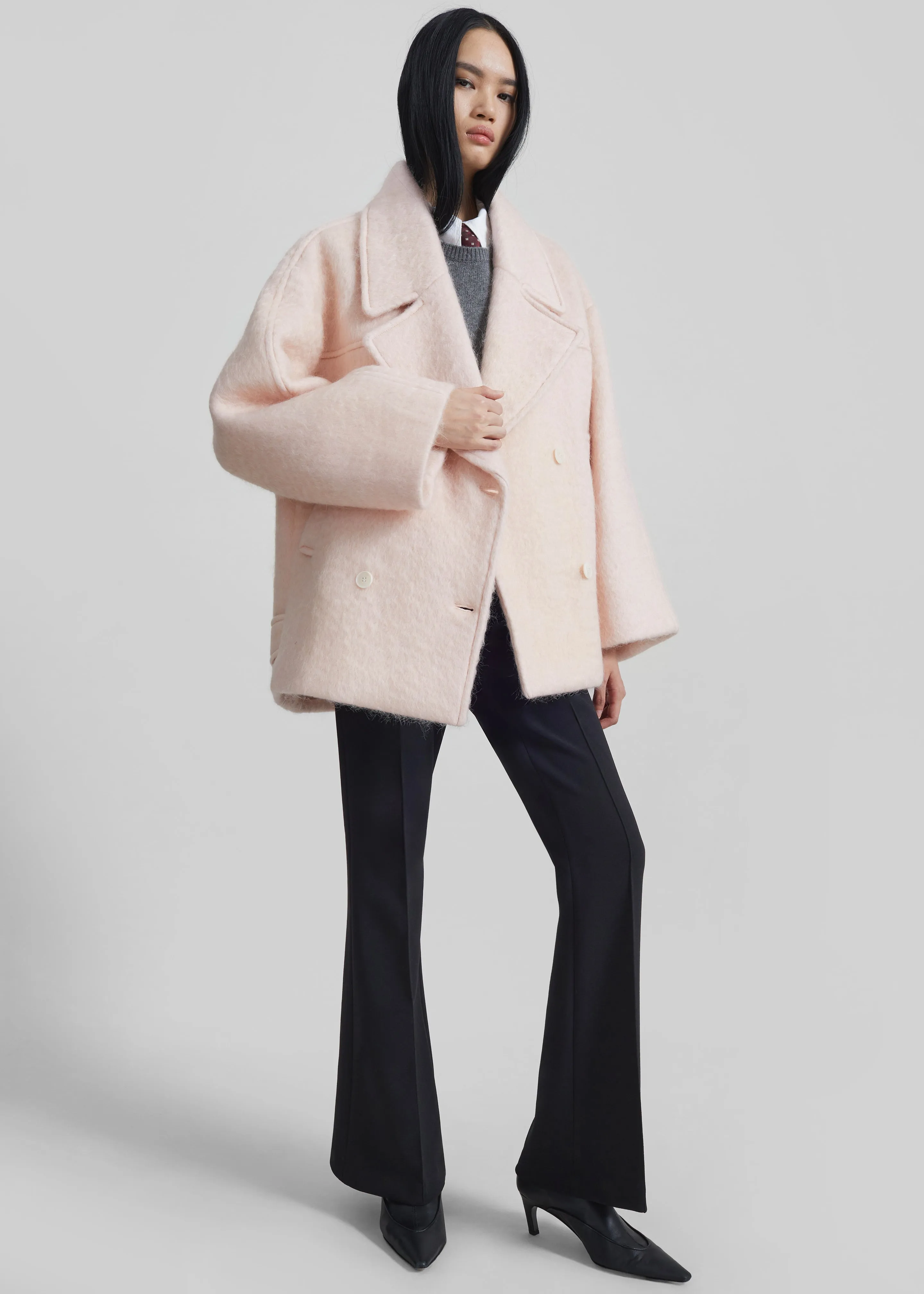 Odeone Brushed Wool Peacoat - Faded Pink sold by Frankie Shop product image thumbnail 2