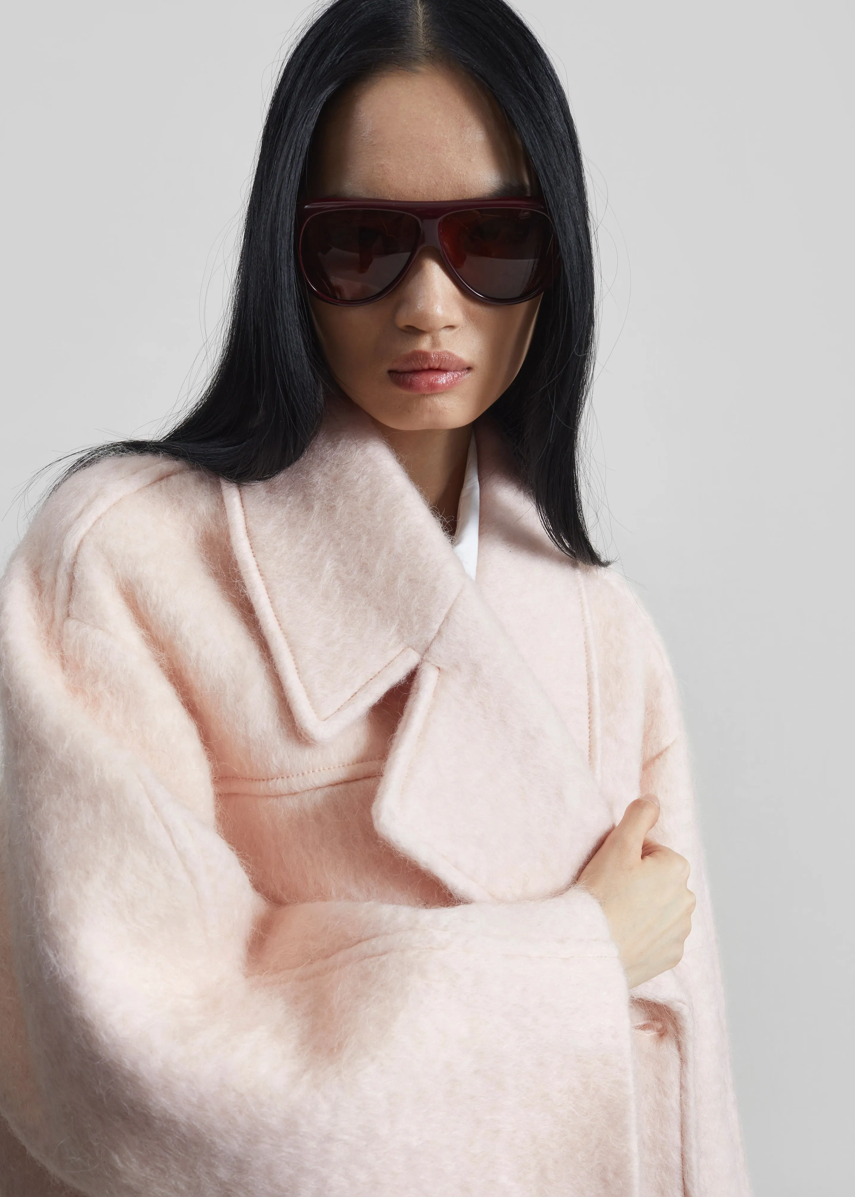 Odeone Brushed Wool Peacoat - Faded Pink sold by Frankie Shop product image thumbnail 3
