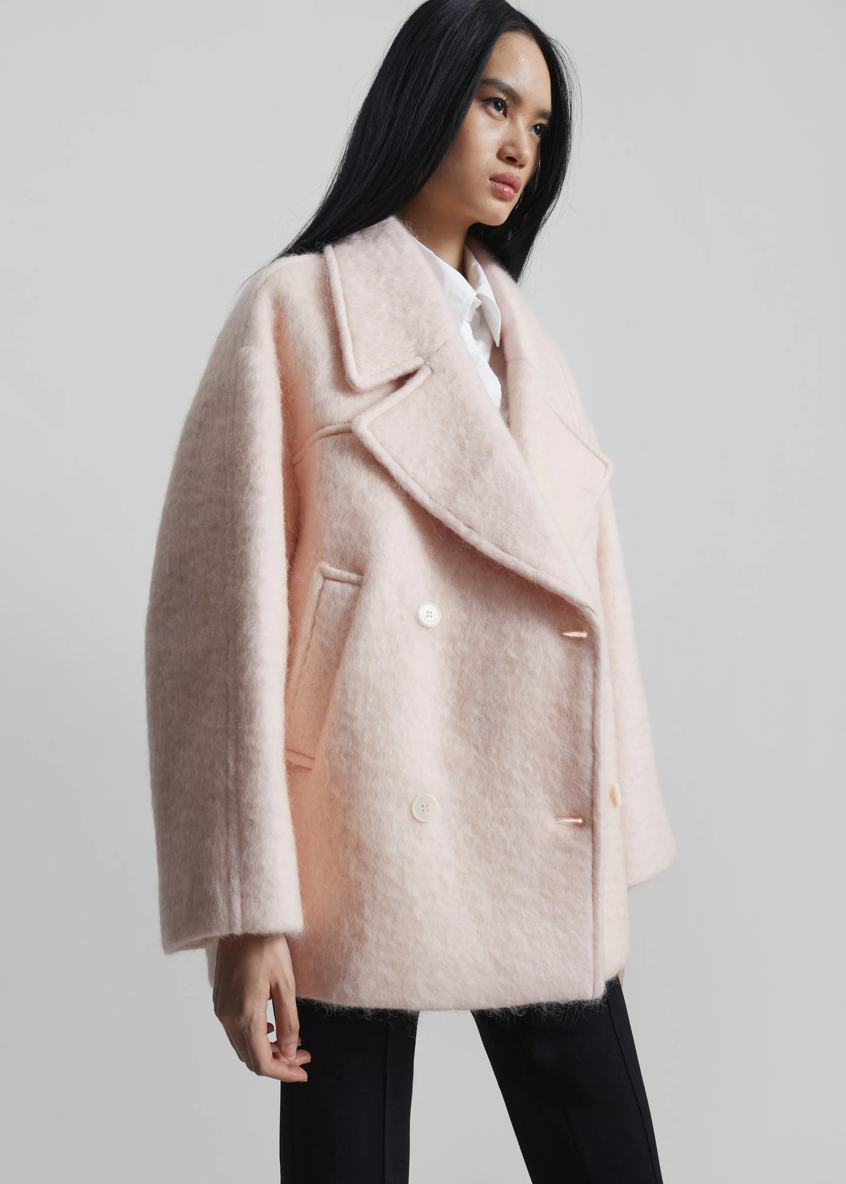 Odeone Brushed Wool Peacoat - Faded Pink sold by Frankie Shop product image thumbnail 5