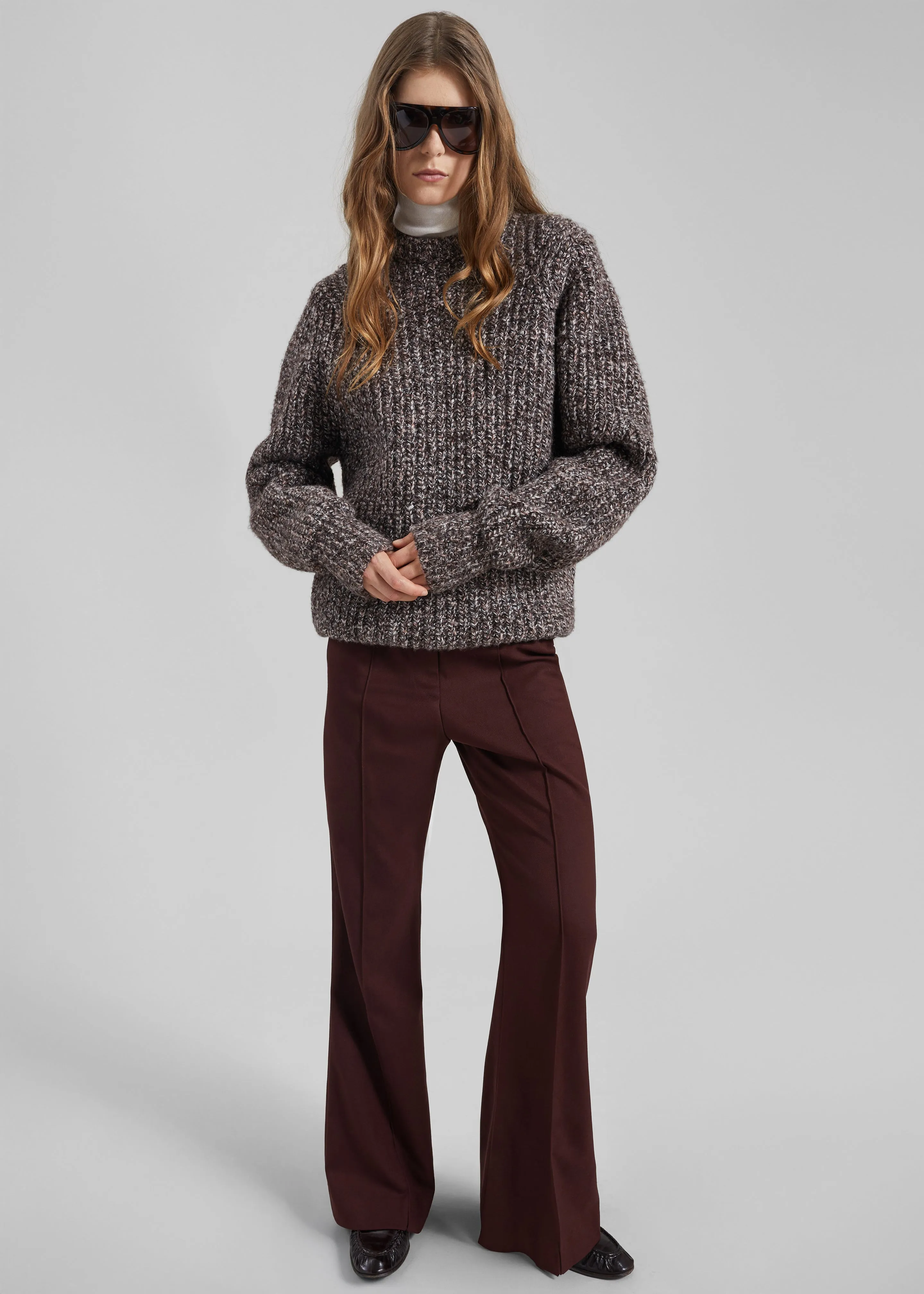 Vezia Chunky Knit Sweater - Brown Melange sold by Frankie Shop product image thumbnail 2