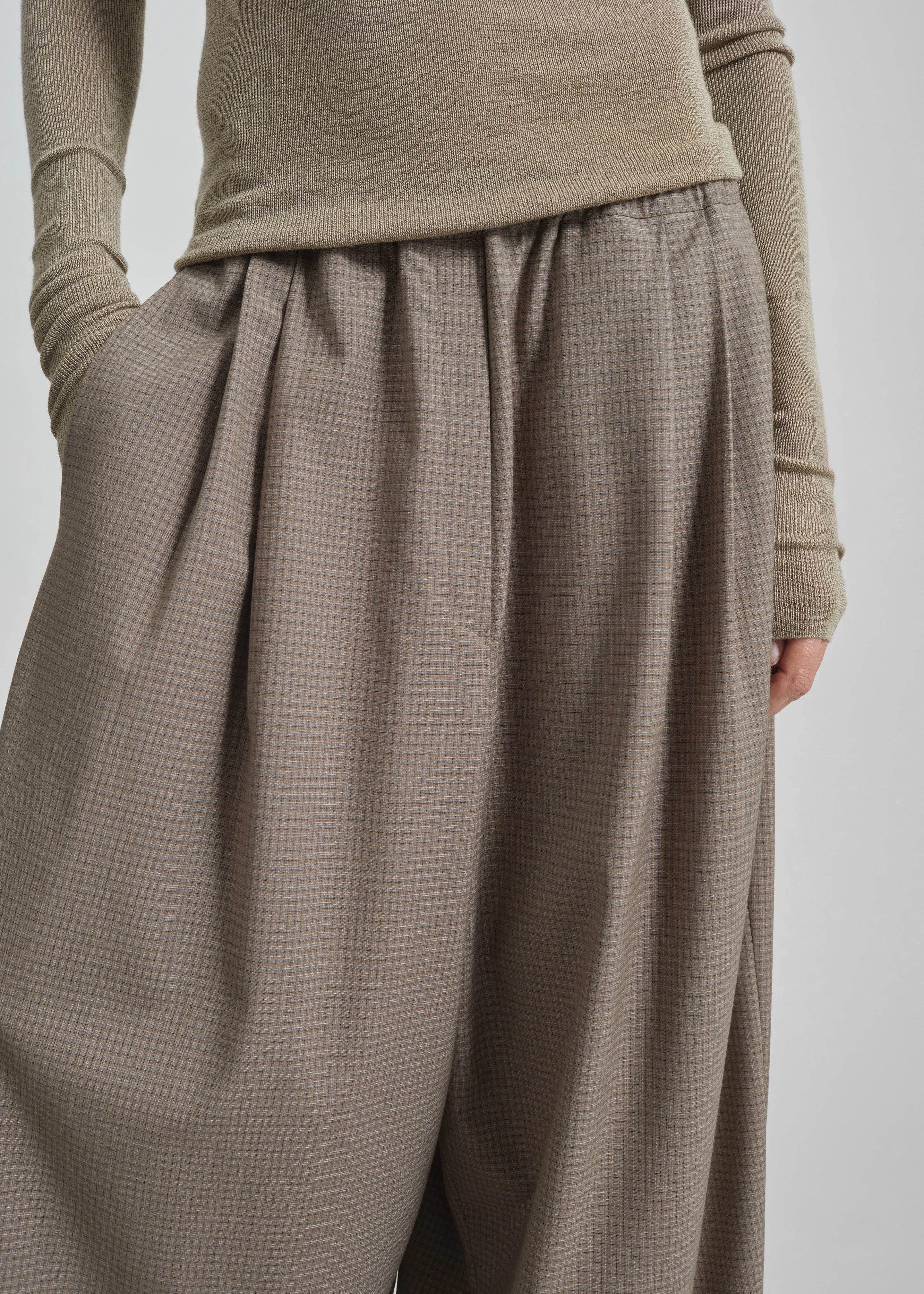 Gistel Pleated Pants - Beige Plaid sold by Frankie Shop product image thumbnail 2