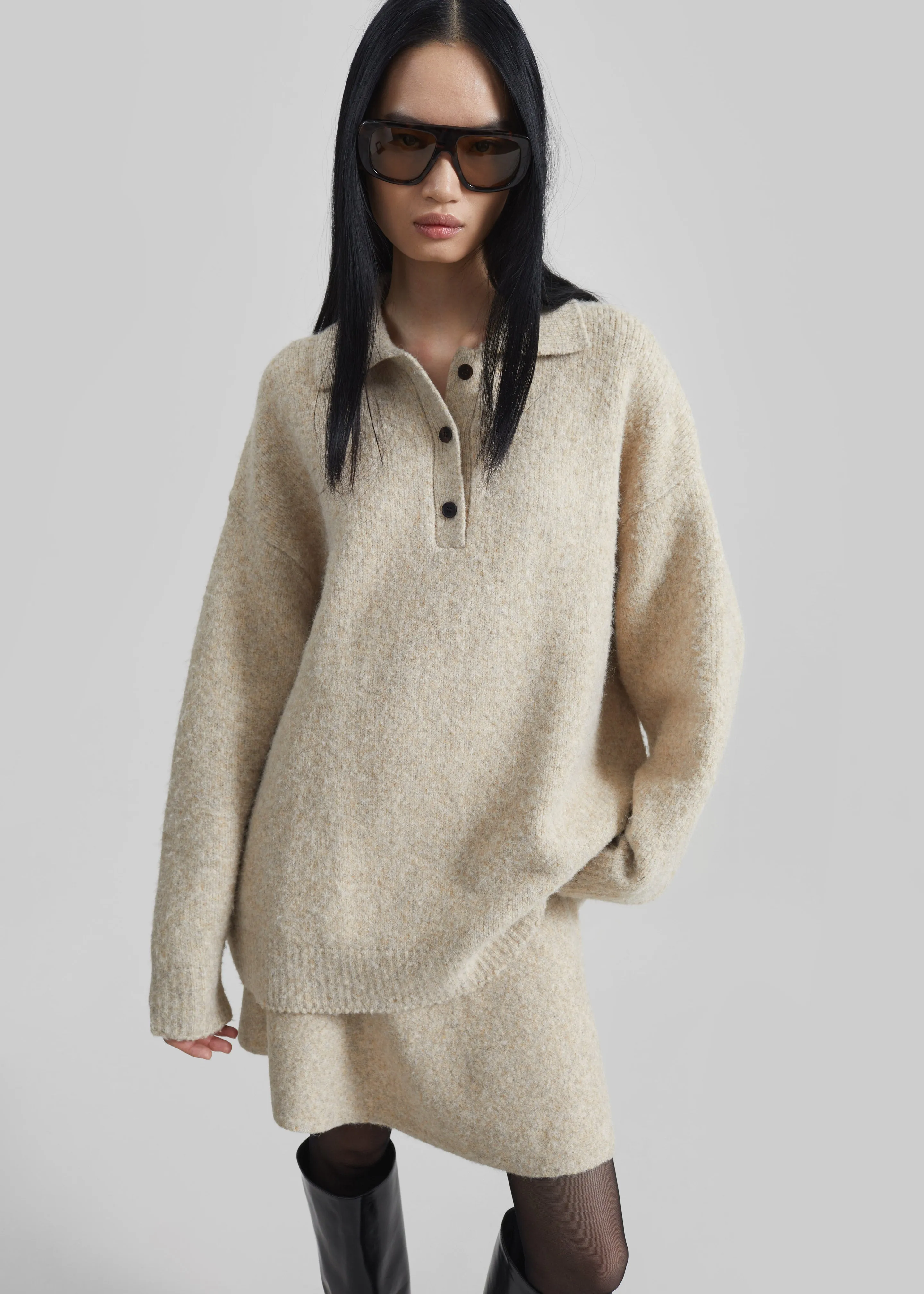 Dienne Knit Mini Skirt - Beige sold by Frankie Shop product image thumbnail 4