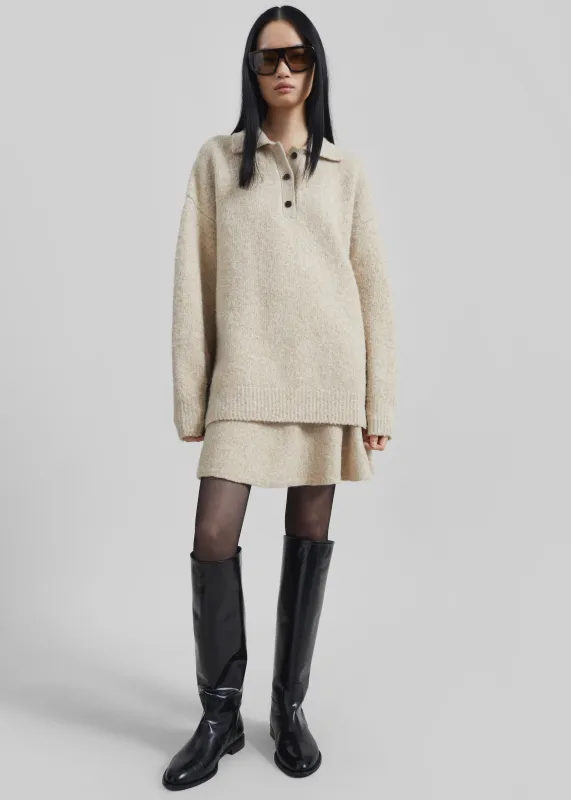 Dienne Knit Mini Skirt - Beige made by Frankie Shop