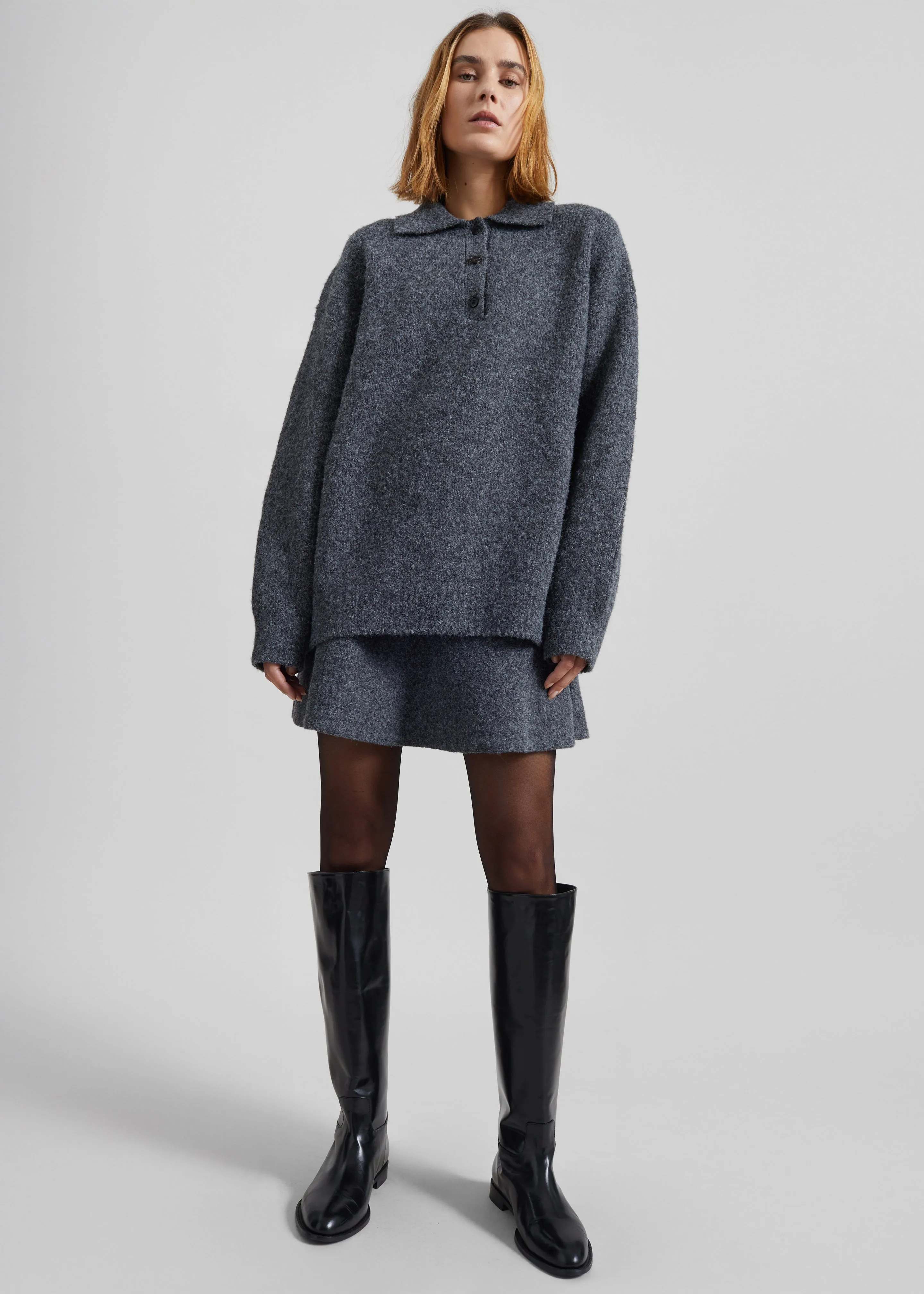 Dienne Knit Mini Skirt - Grey sold by Frankie Shop product image thumbnail 4