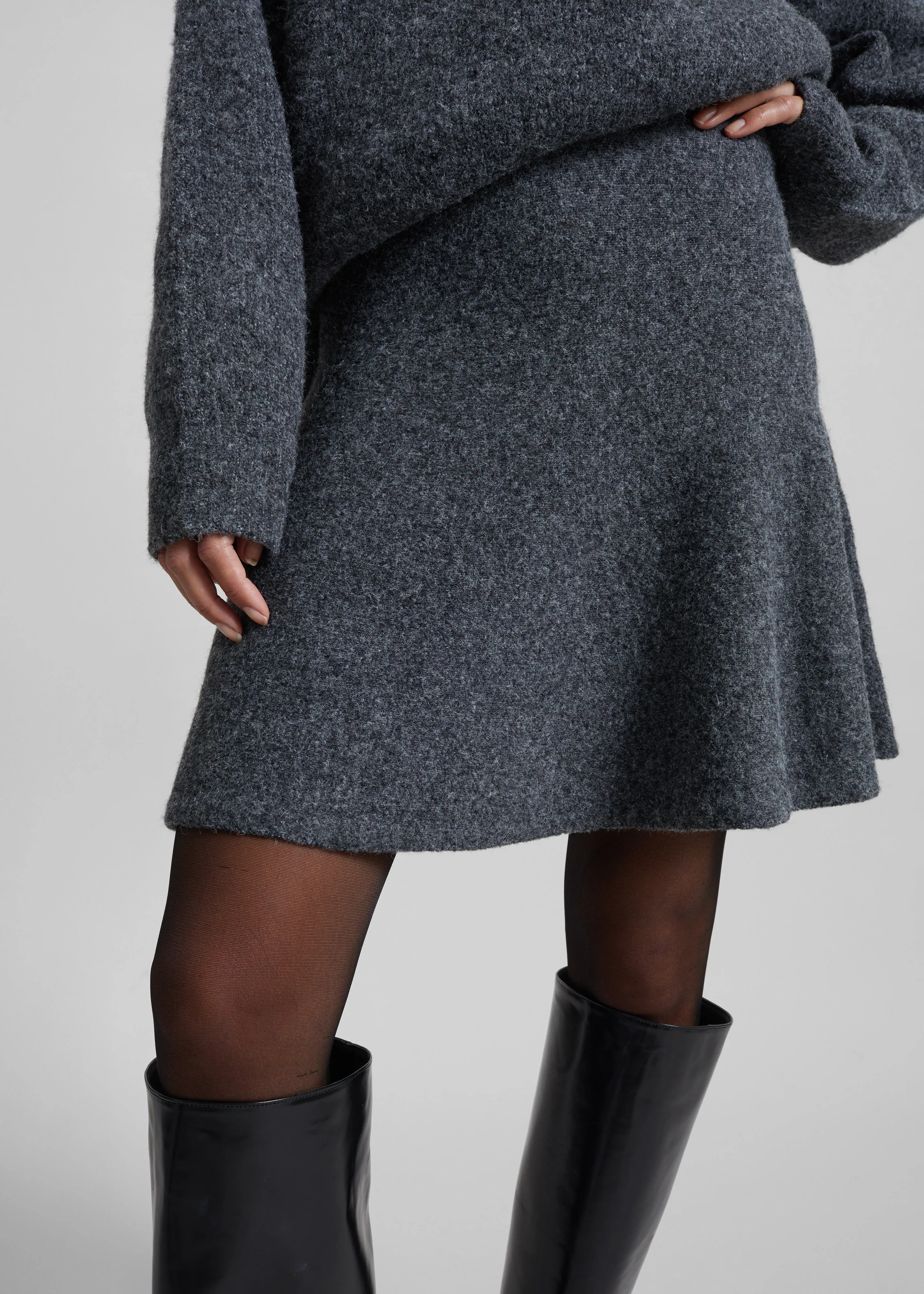 Dienne Knit Mini Skirt - Grey sold by Frankie Shop product image thumbnail 5