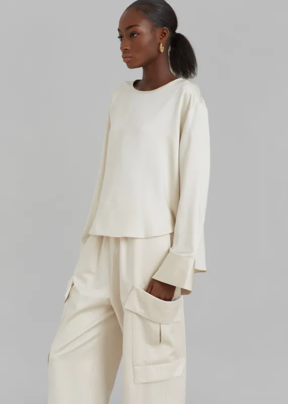 Kemp Silky Blouse - Cream sold by Frankie Shop