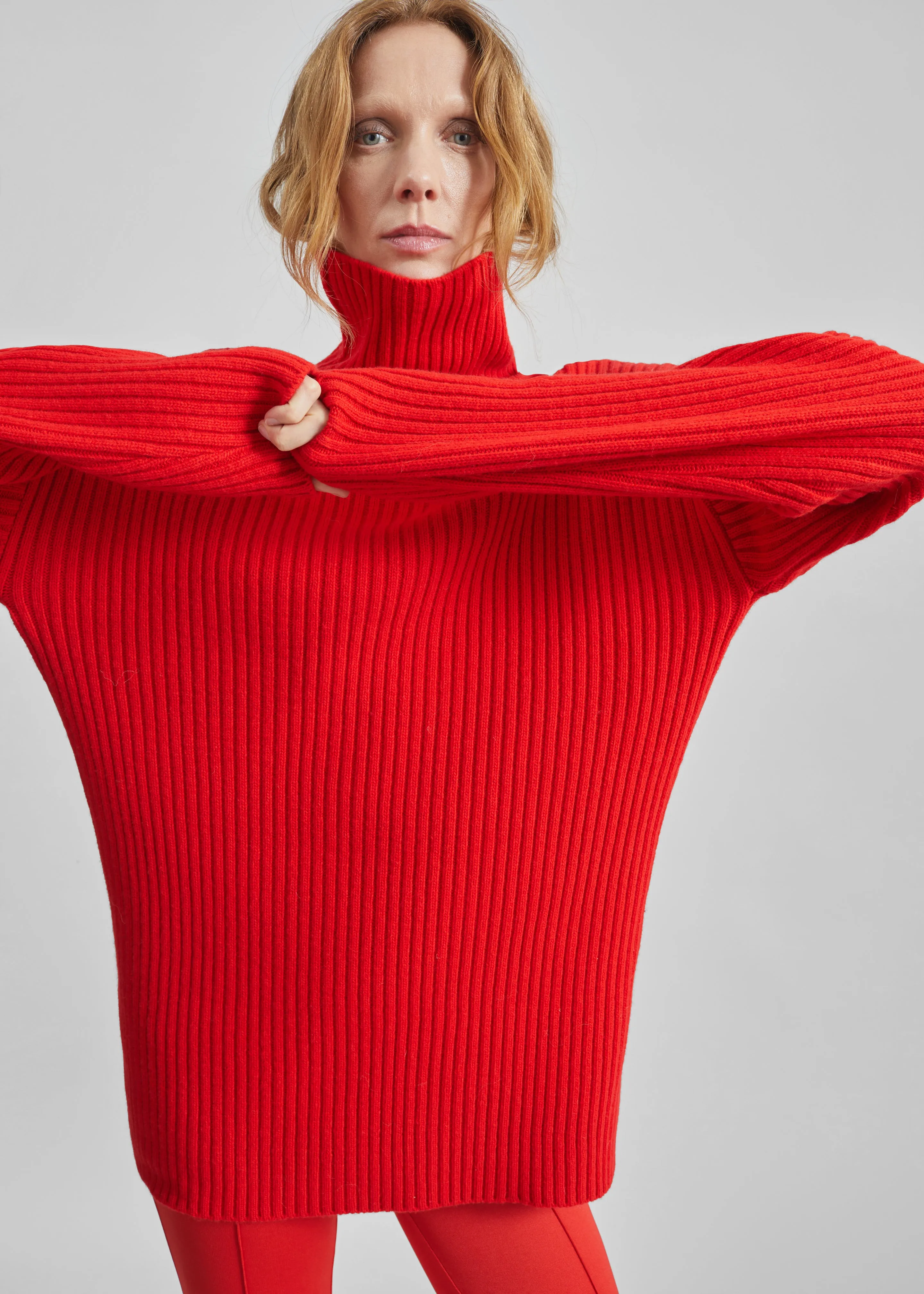 Thelma Ribbed Sweater Dress - Red sold by Frankie Shop product image thumbnail 3
