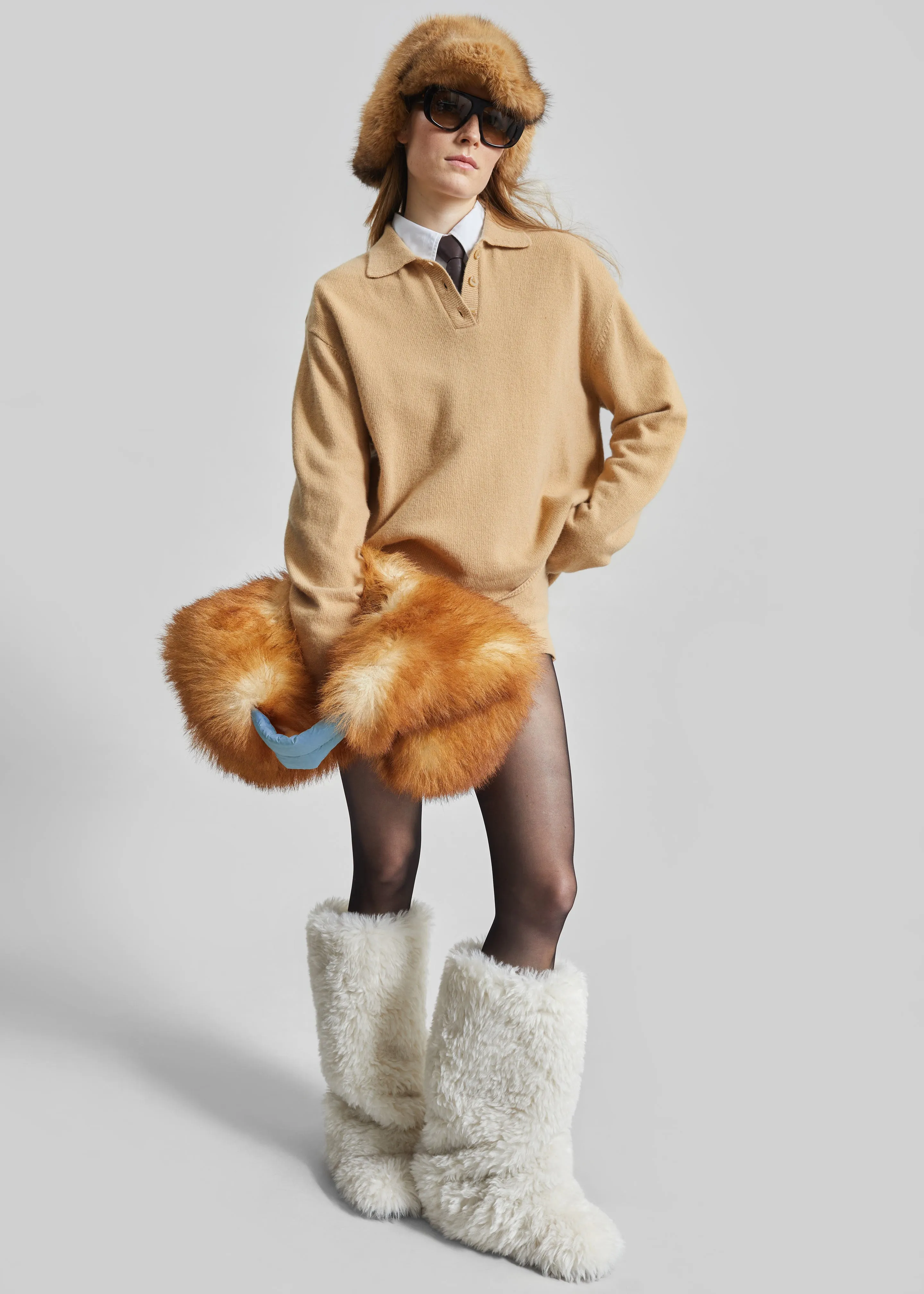 Sella Faux Fur Bag - Camel sold by Frankie Shop product image thumbnail 5