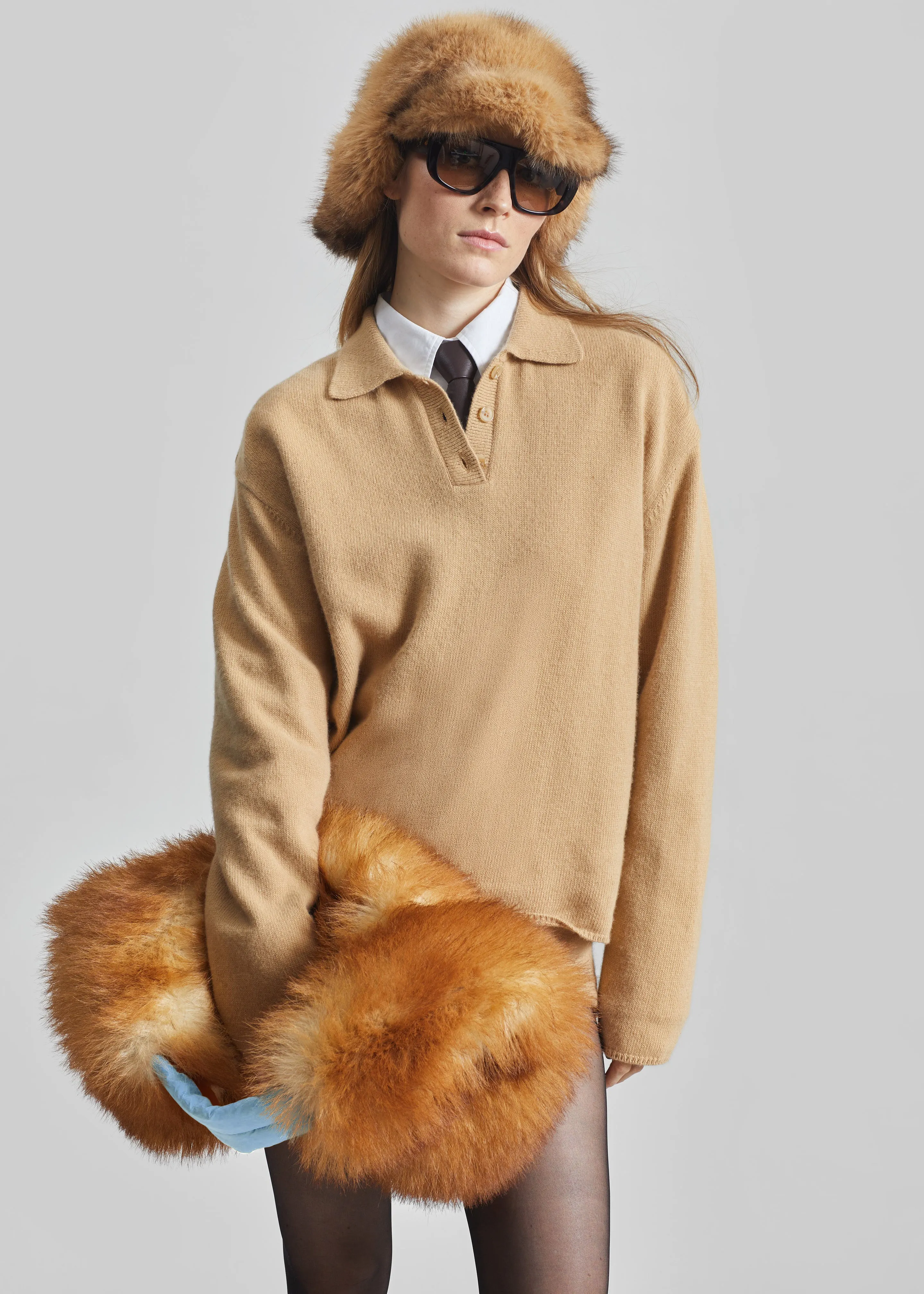 Sella Faux Fur Bag - Camel sold by Frankie Shop product image thumbnail 4