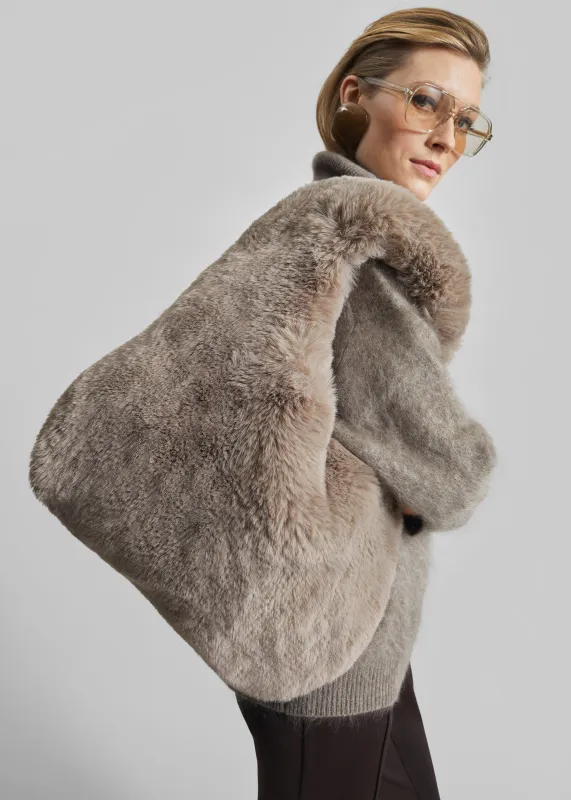 Dolomia Faux Fur Bag - Light Taupe made by Frankie Shop