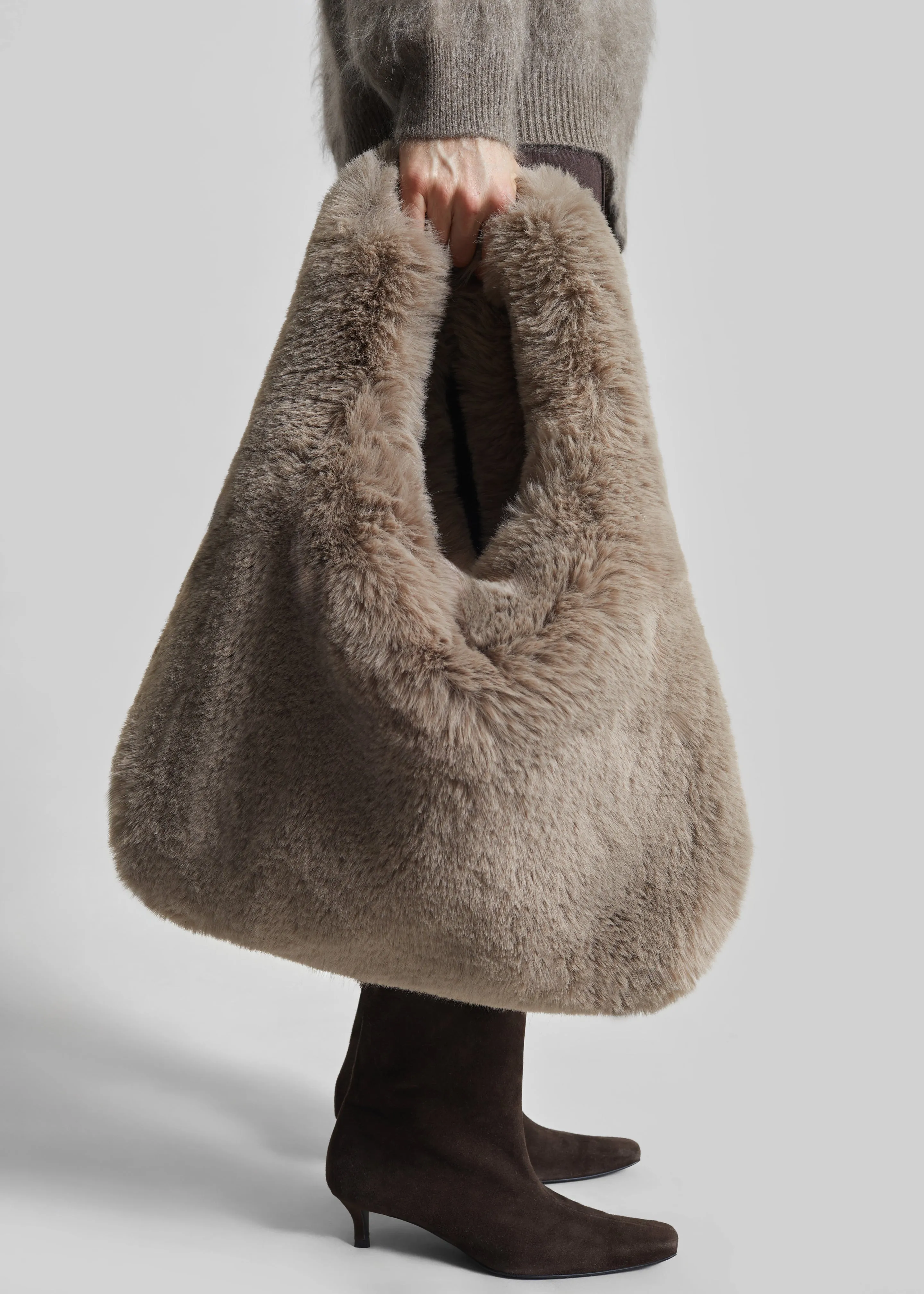 Dolomia Faux Fur Bag - Light Taupe sold by Frankie Shop product image thumbnail 3