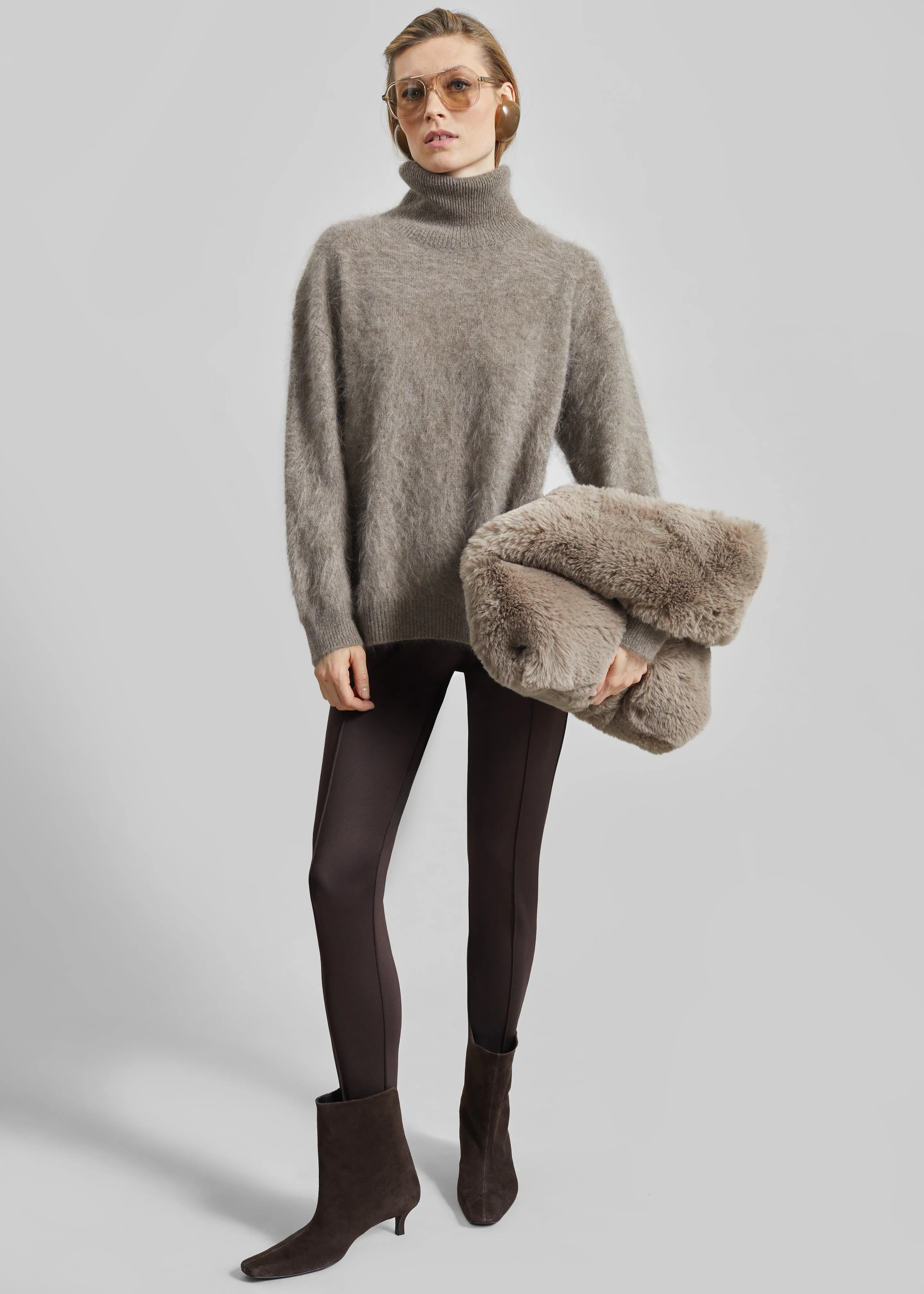 Dolomia Faux Fur Bag - Light Taupe sold by Frankie Shop product image thumbnail 4