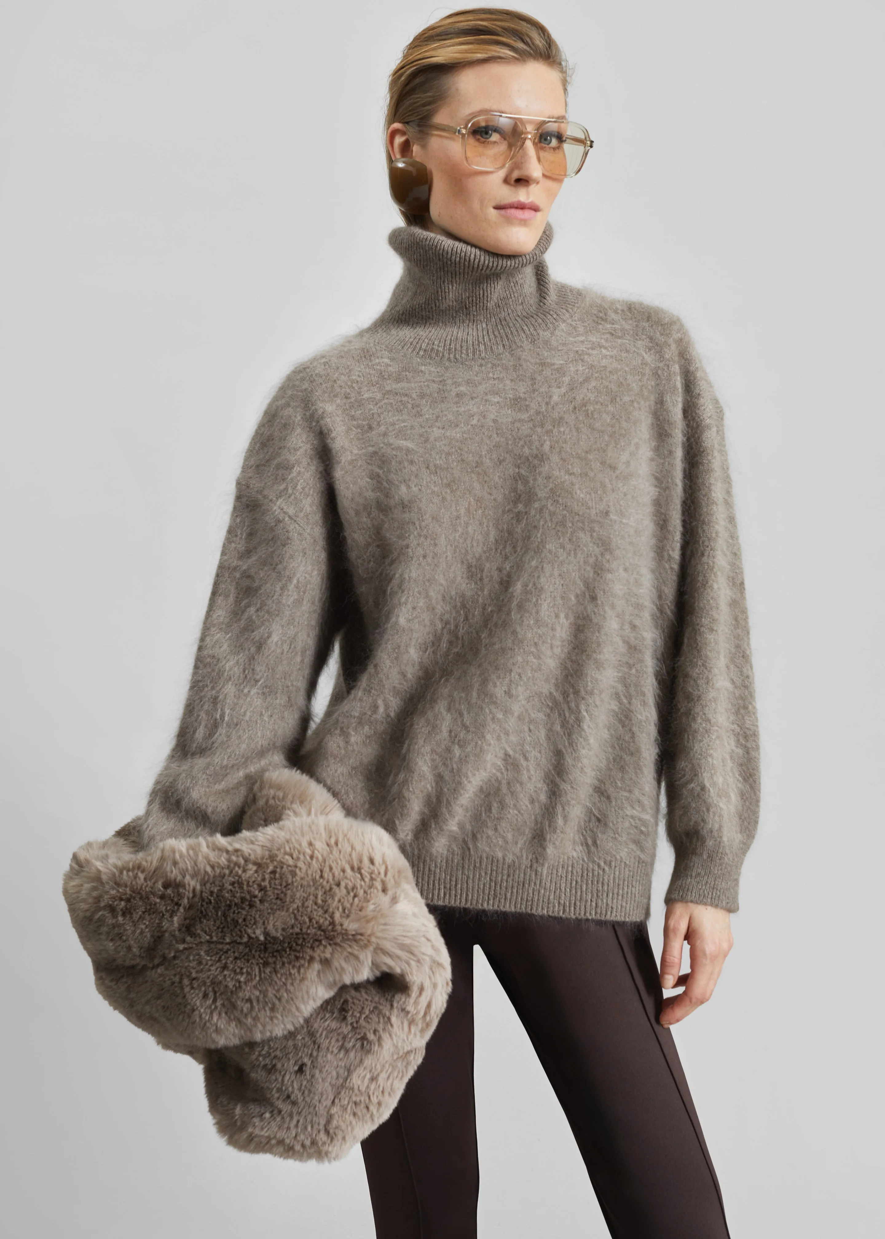 Dolomia Faux Fur Bag - Light Taupe sold by Frankie Shop product image thumbnail 5