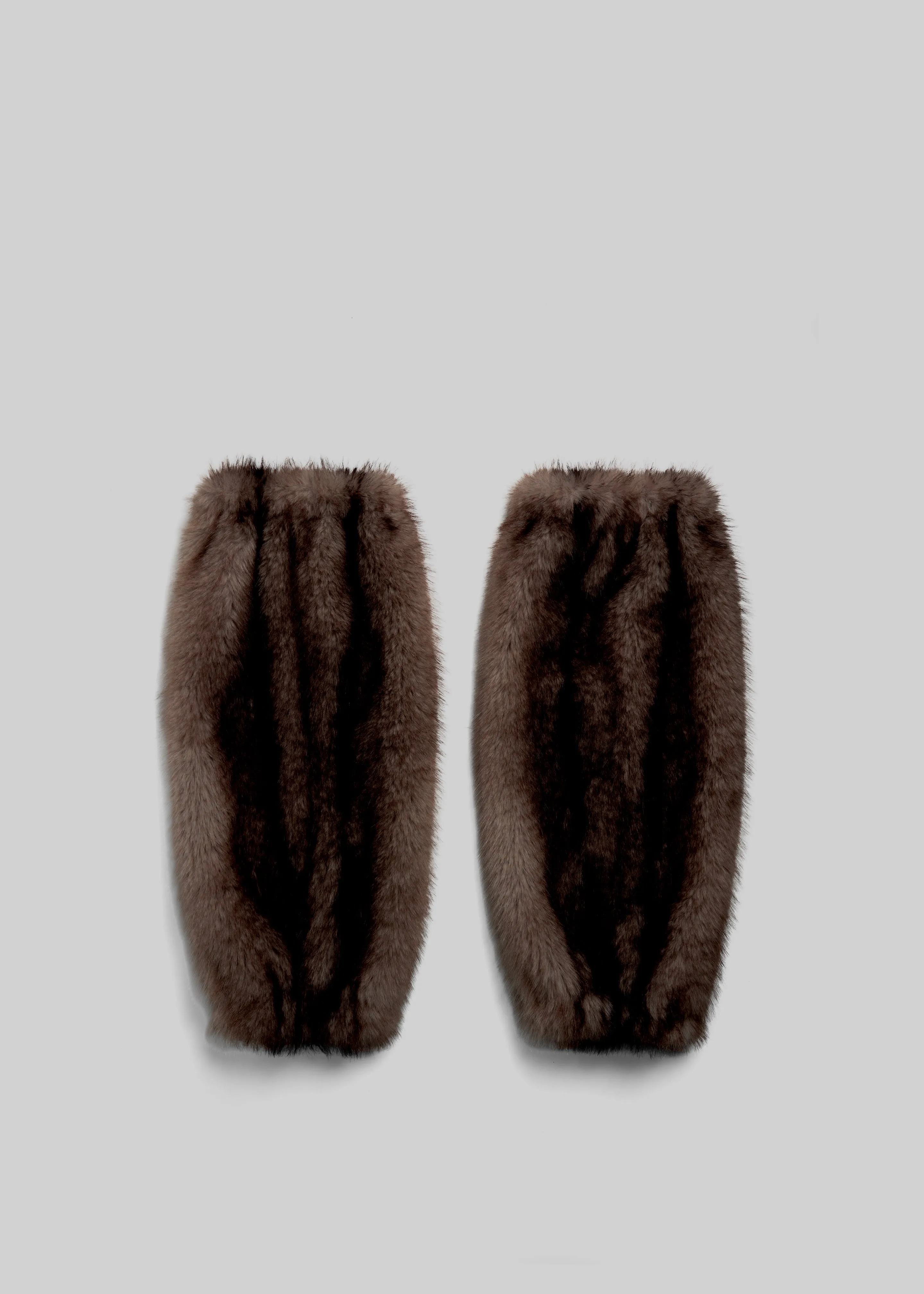 Vetta Faux Fur Leg Warmers - Brown Melange sold by Frankie Shop
