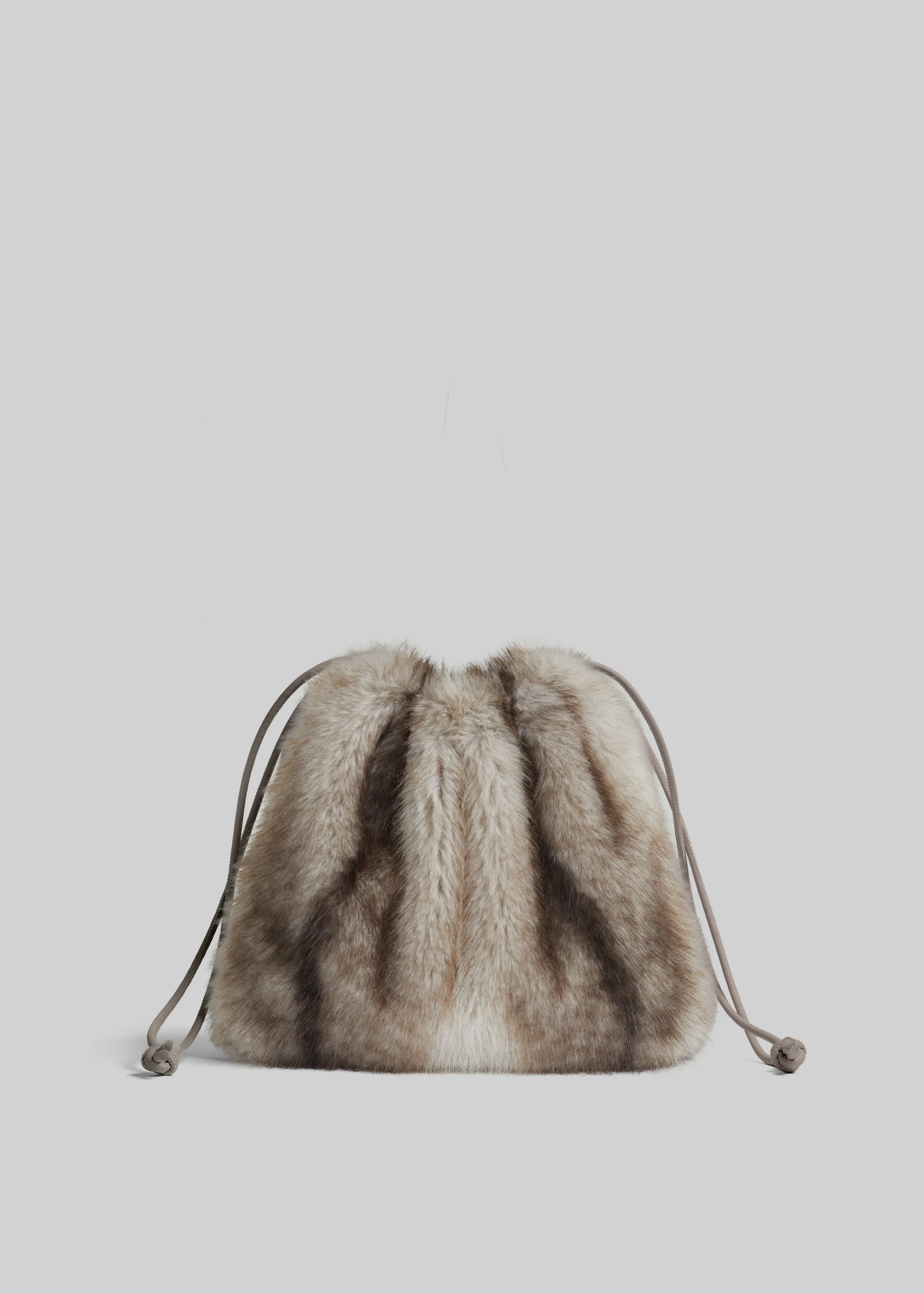 Morgan Faux Fur Small Pouch - Grey sold by Frankie Shop