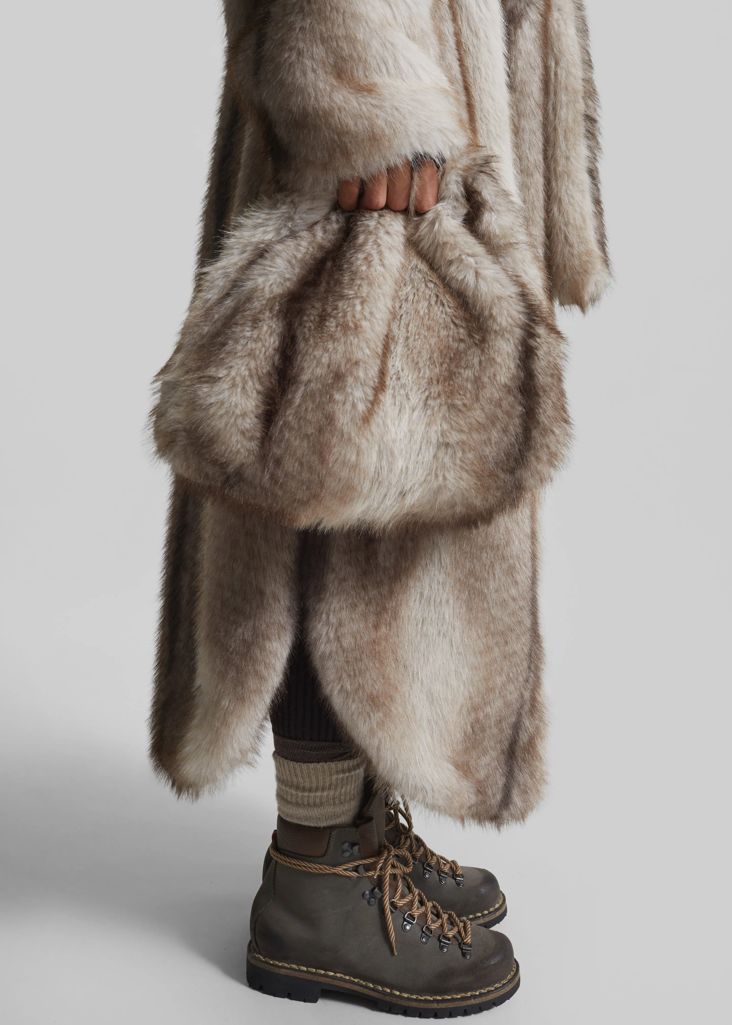 Morgan Faux Fur Small Pouch - Grey sold by Frankie Shop product image thumbnail 3