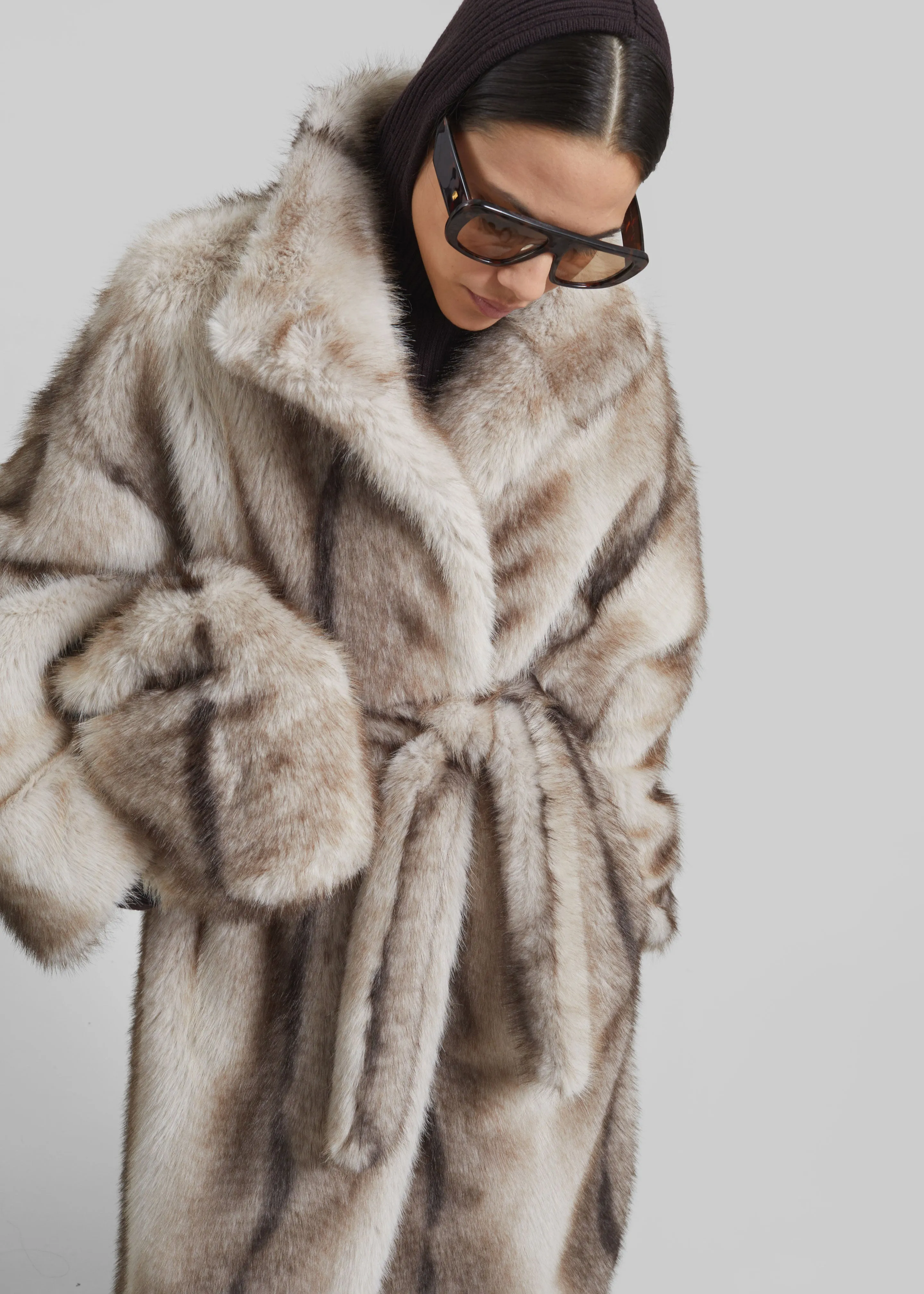 Morgan Faux Fur Small Pouch - Grey sold by Frankie Shop product image thumbnail 2