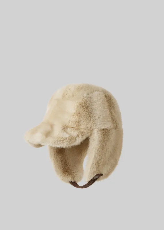 Freccia Faux Fur Aviator Hat - Beige sold by Frankie Shop