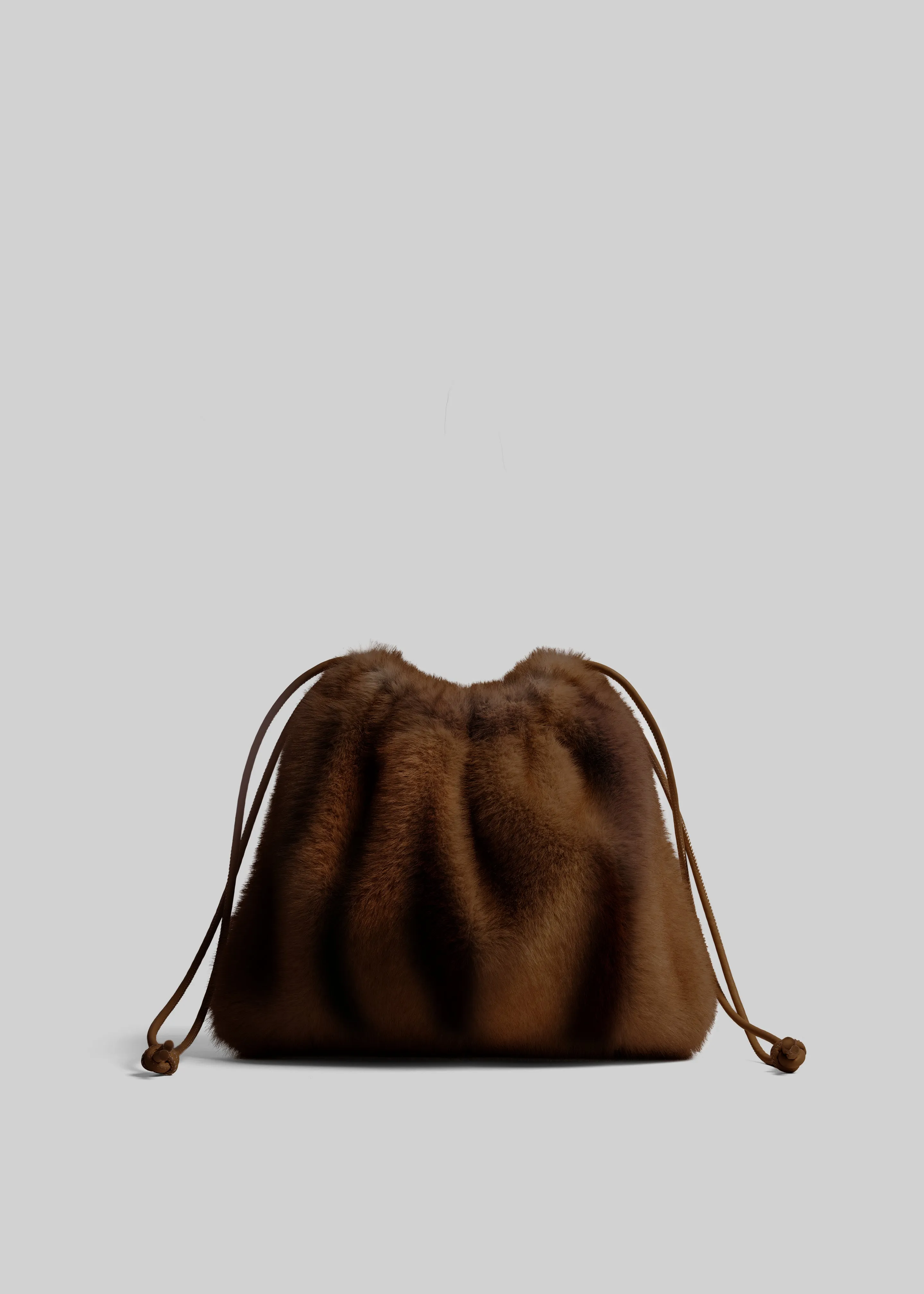 Morgan Faux Fur Small Pouch - Brown sold by Frankie Shop