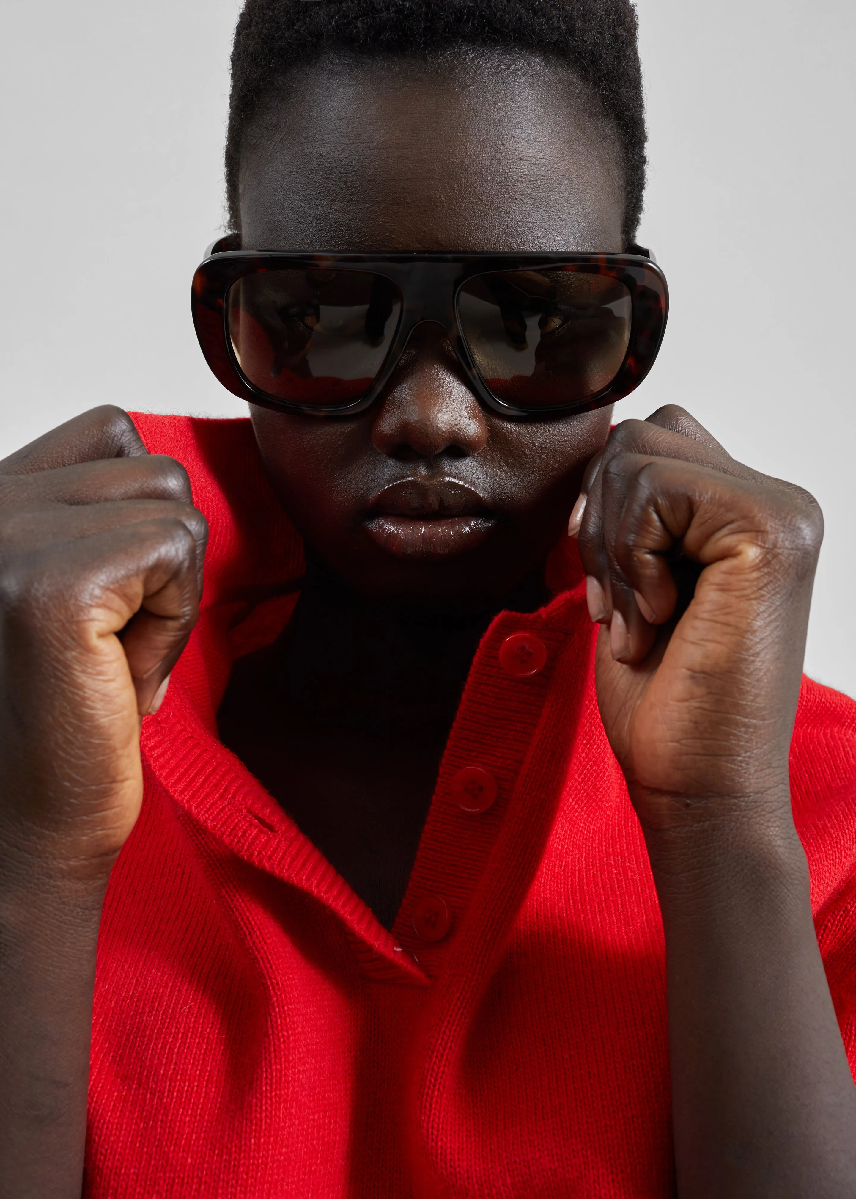 Bresica Knit Polo Sweater - Red sold by Frankie Shop product image thumbnail 3