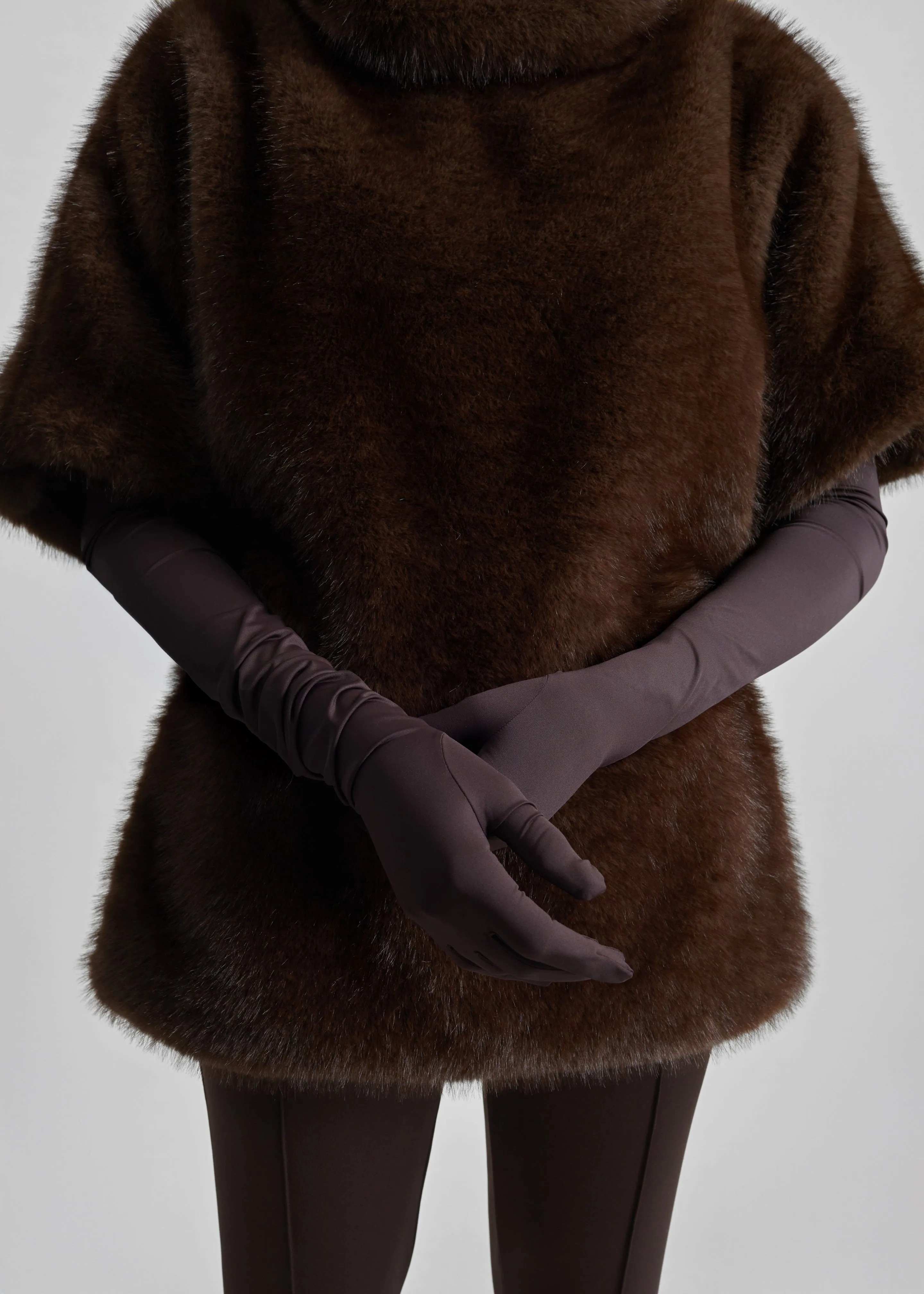 Trento Faux Fur Mock Neck Top - Dark Brown sold by Frankie Shop product image thumbnail 2