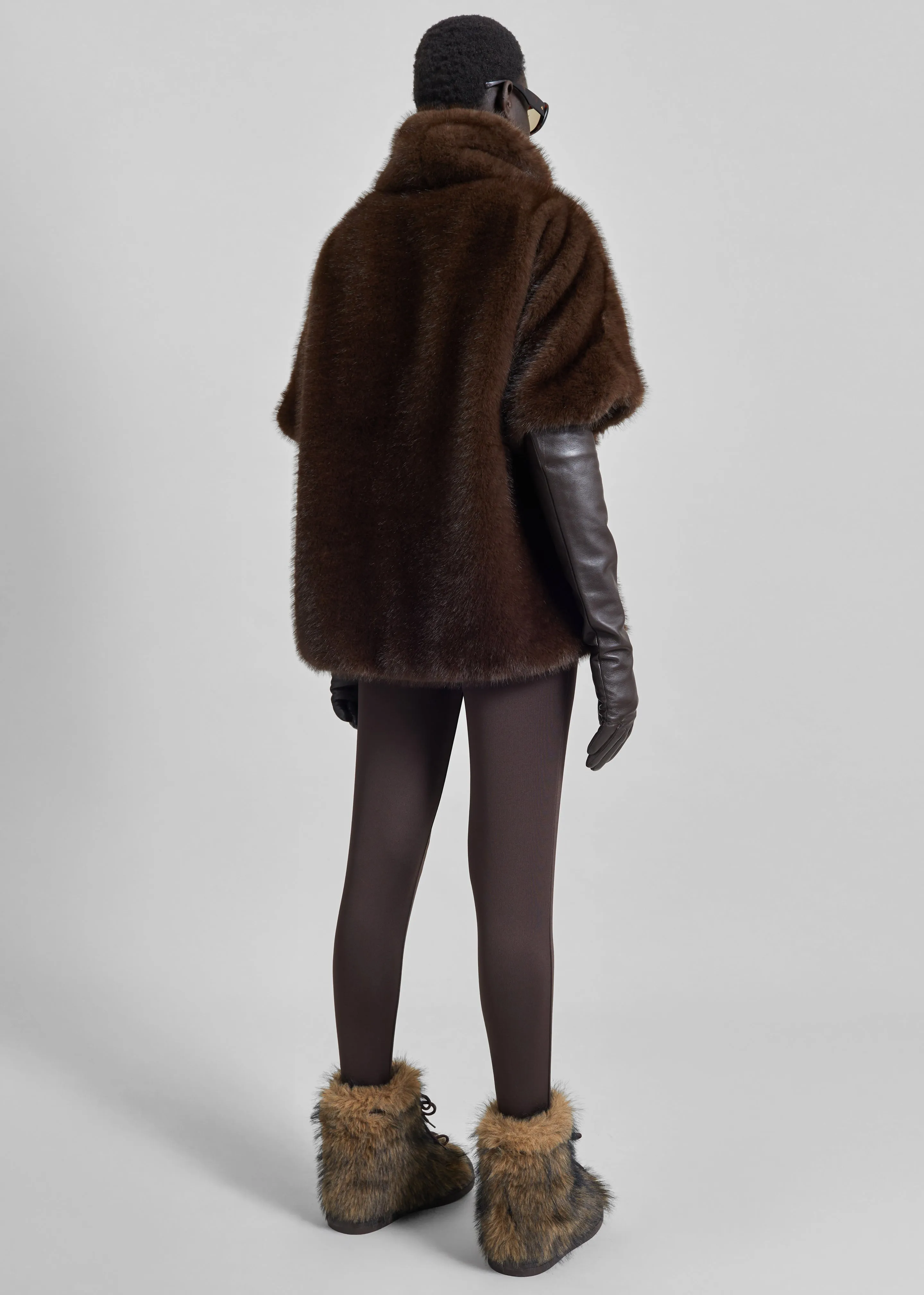 Trento Faux Fur Mock Neck Top - Dark Brown sold by Frankie Shop product image thumbnail 5