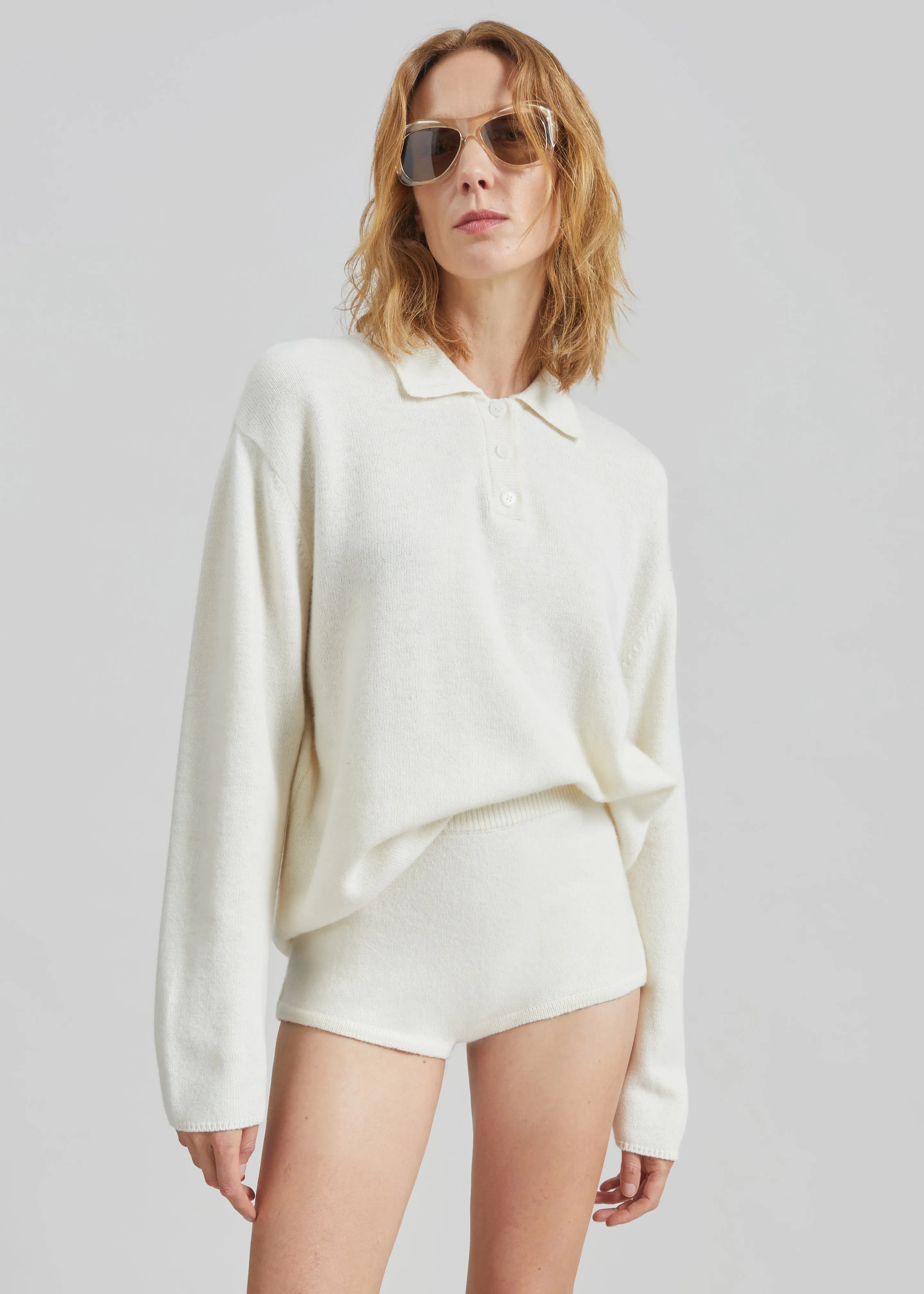 Bresica Knit Polo Sweater - Ivory sold by Frankie Shop product image thumbnail 3