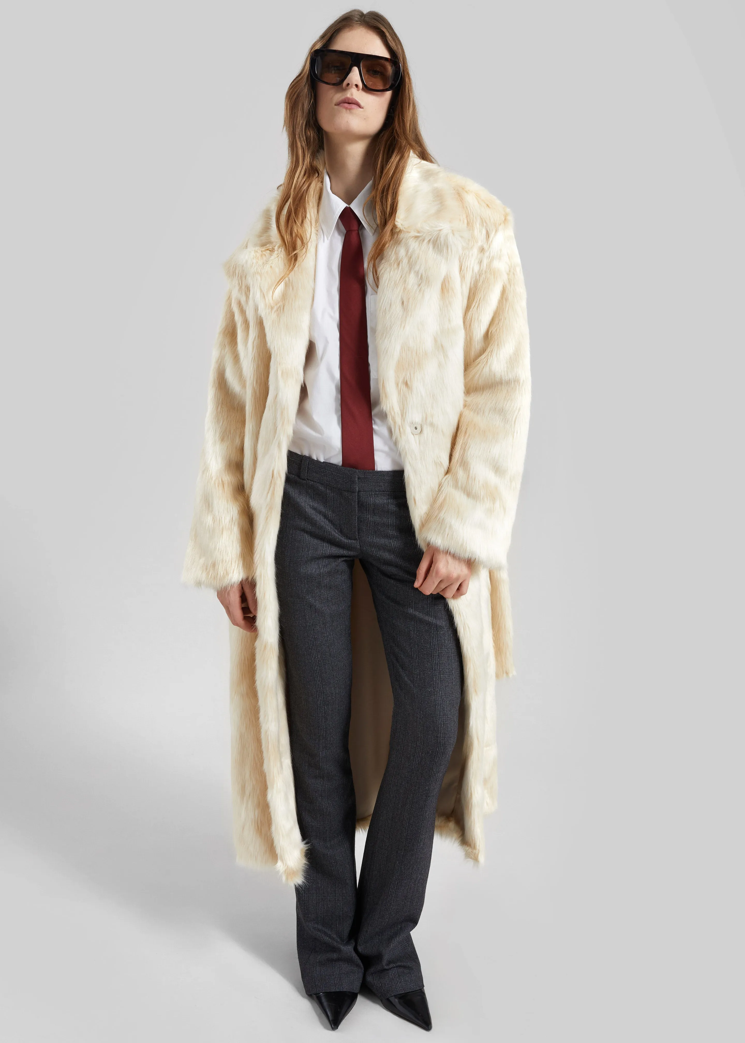 Gordona Faux Fur Coat - Cream sold by Frankie Shop product image thumbnail 4