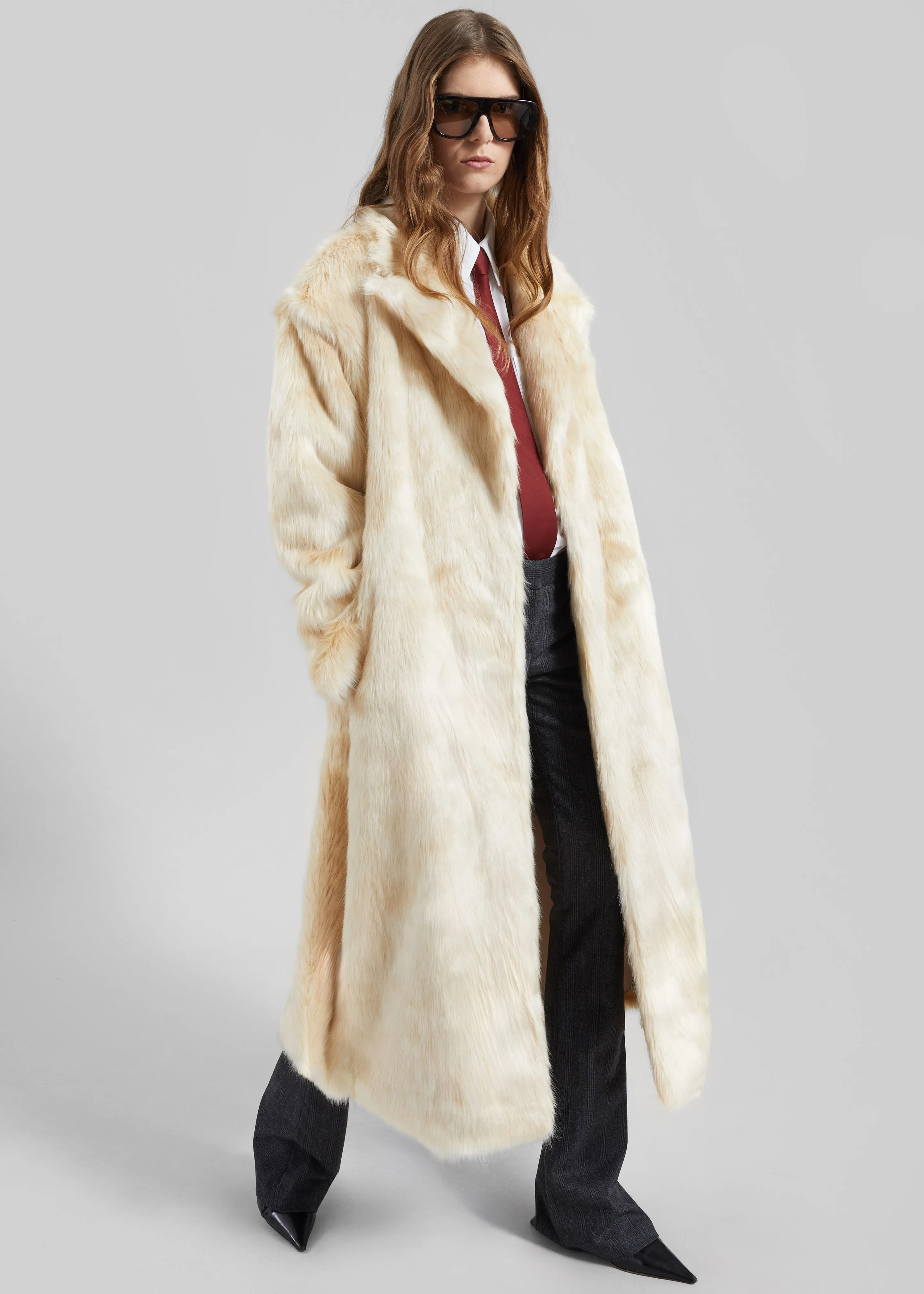 Gordona Faux Fur Coat - Cream sold by Frankie Shop product image thumbnail 2