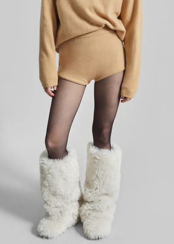 Bresica Knit Hot Pants - Camel made by Frankie Shop