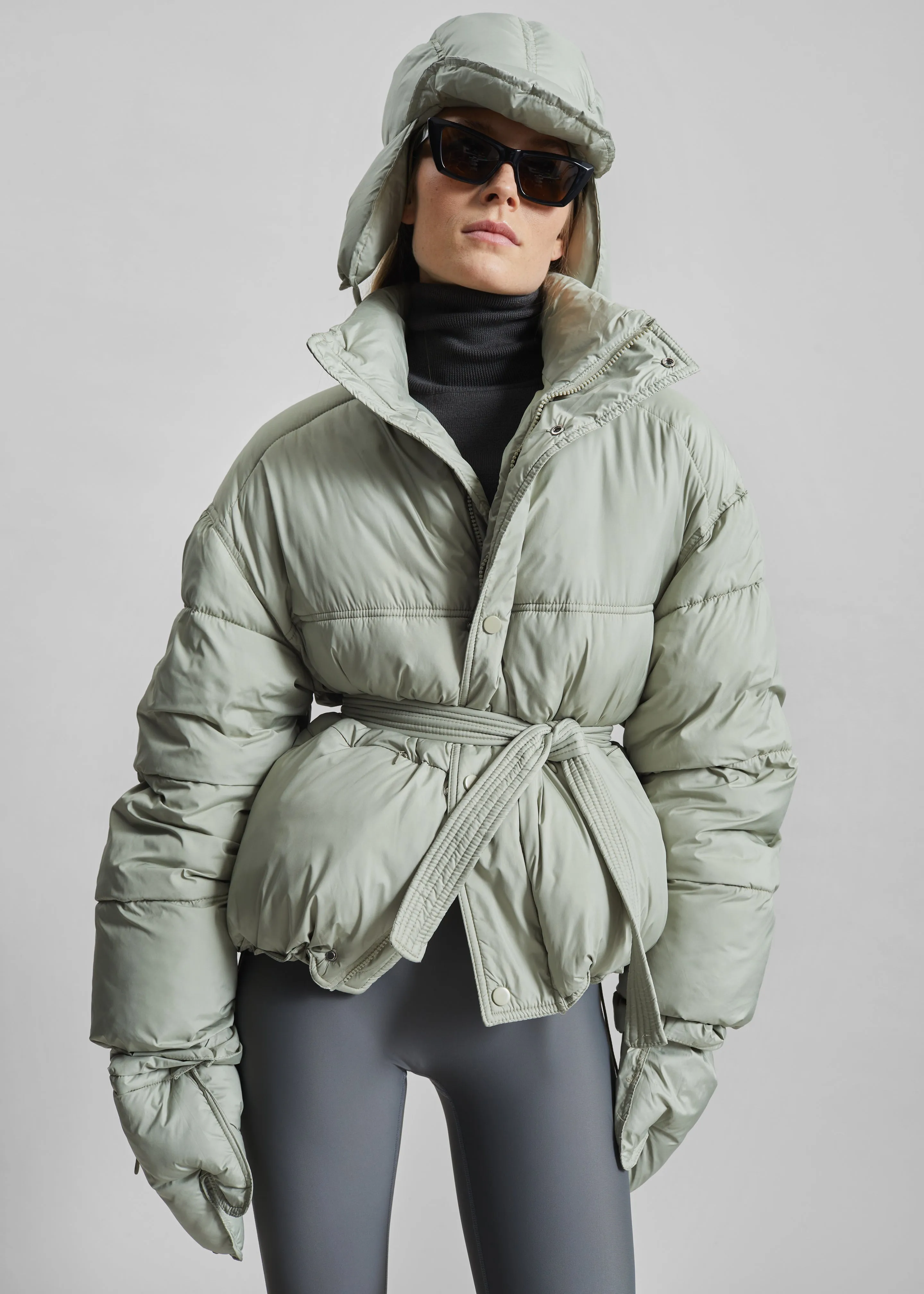 Moena Puffer Jacket & Accessories Set - Sage sold by Frankie Shop product image thumbnail 2
