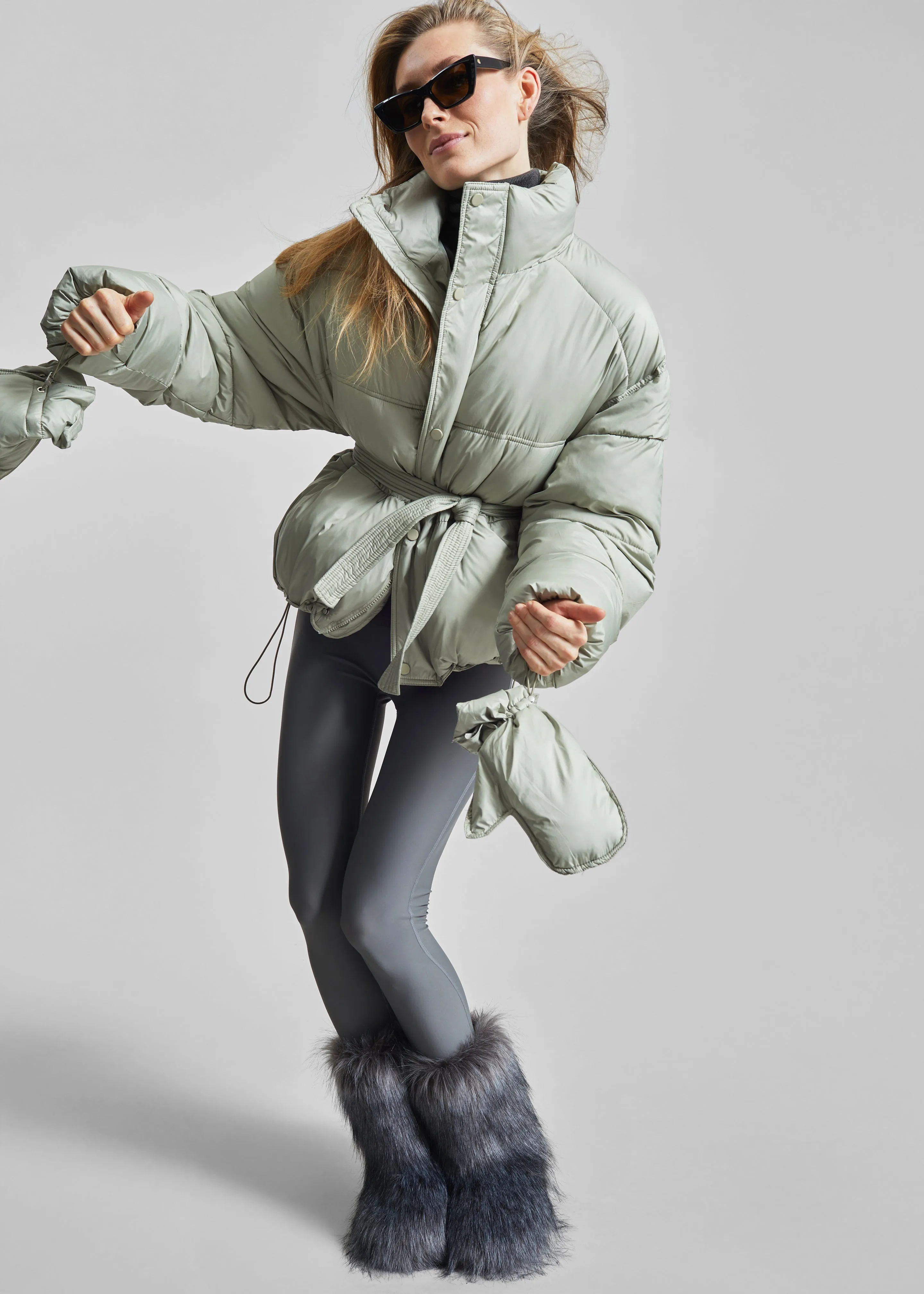 Moena Puffer Jacket & Accessories Set - Sage sold by Frankie Shop product image thumbnail 4