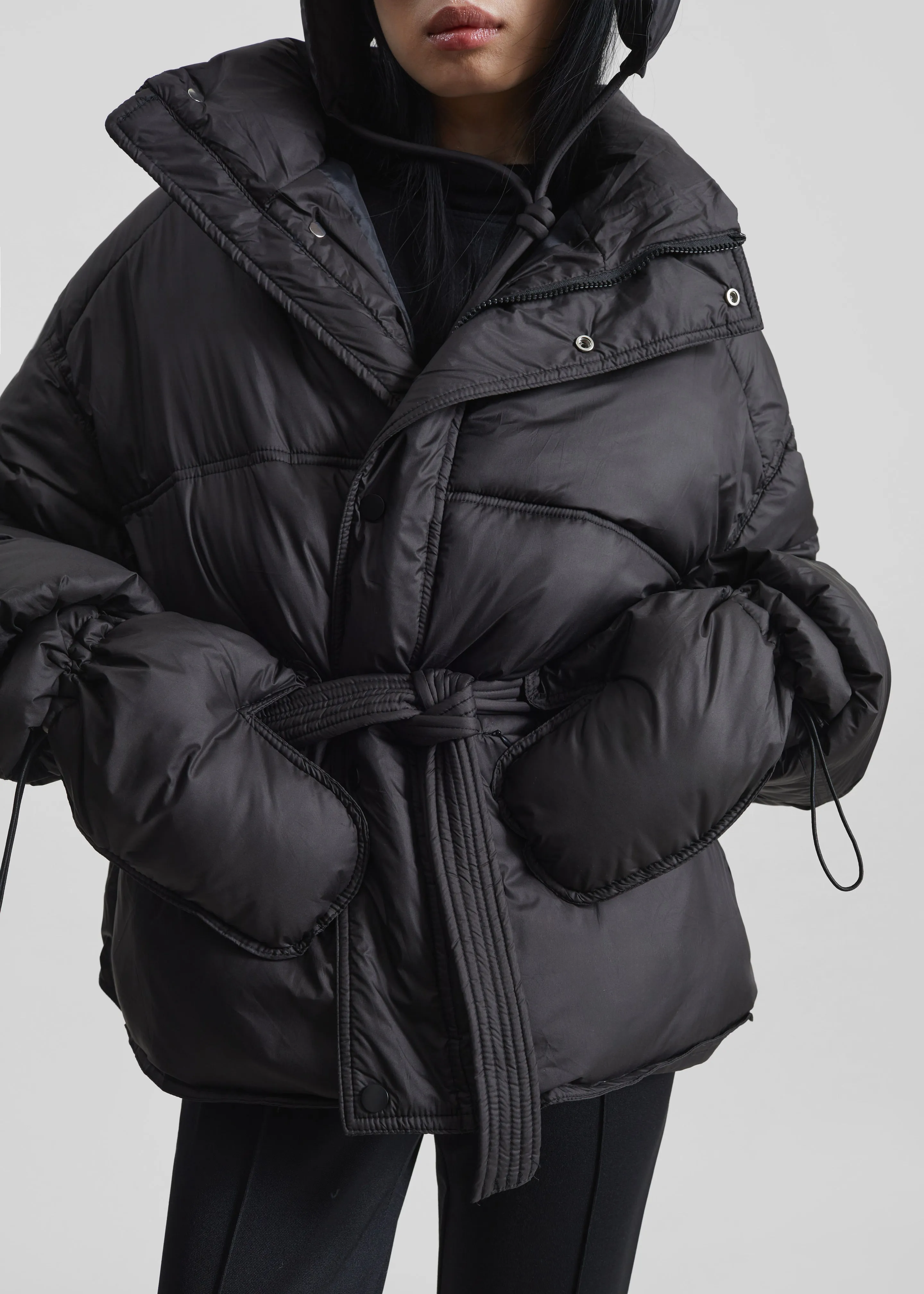 Moena Puffer Jacket & Accessories Set - Black sold by Frankie Shop product image thumbnail 3