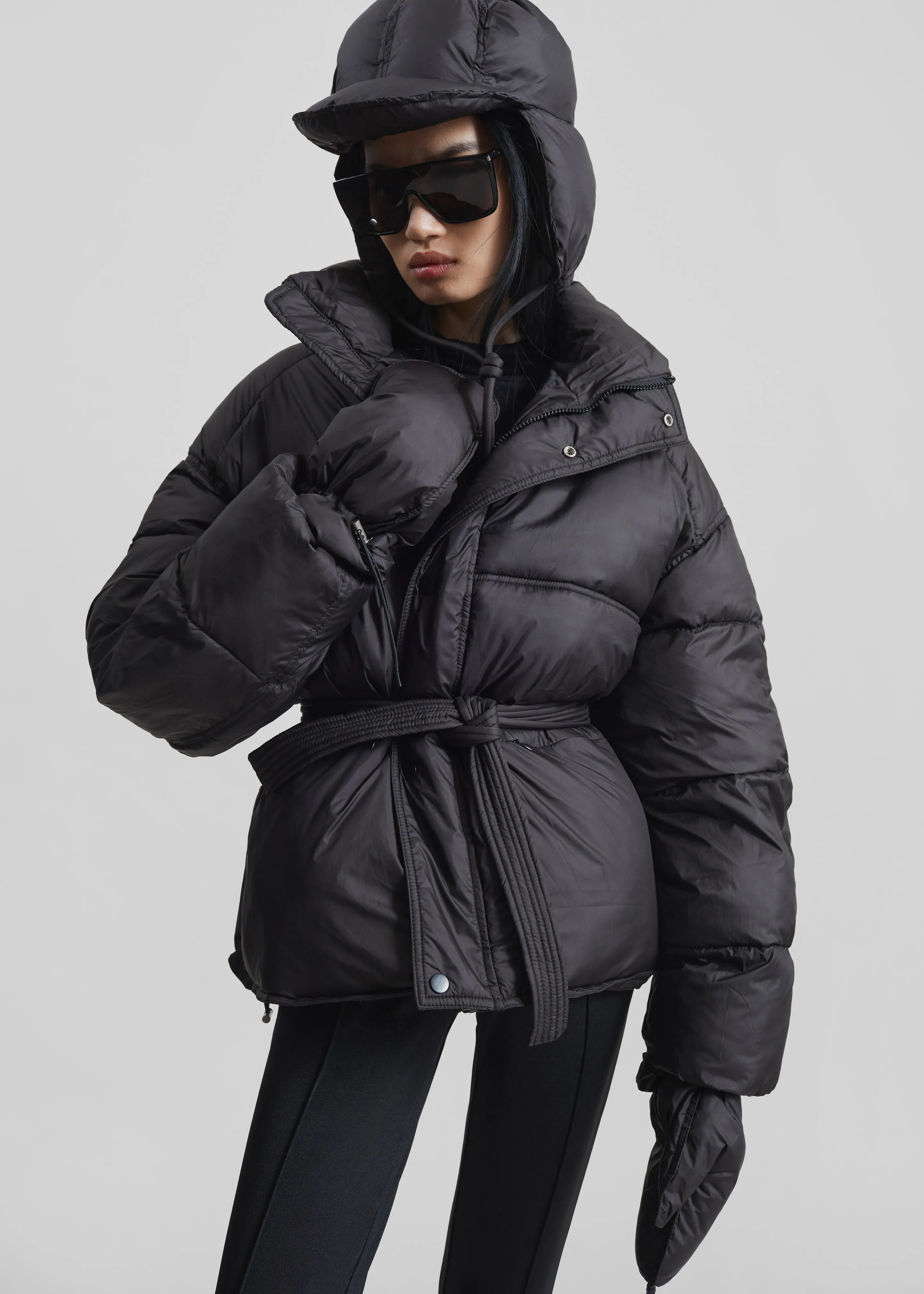Moena Puffer Jacket & Accessories Set - Black sold by Frankie Shop product image thumbnail 5
