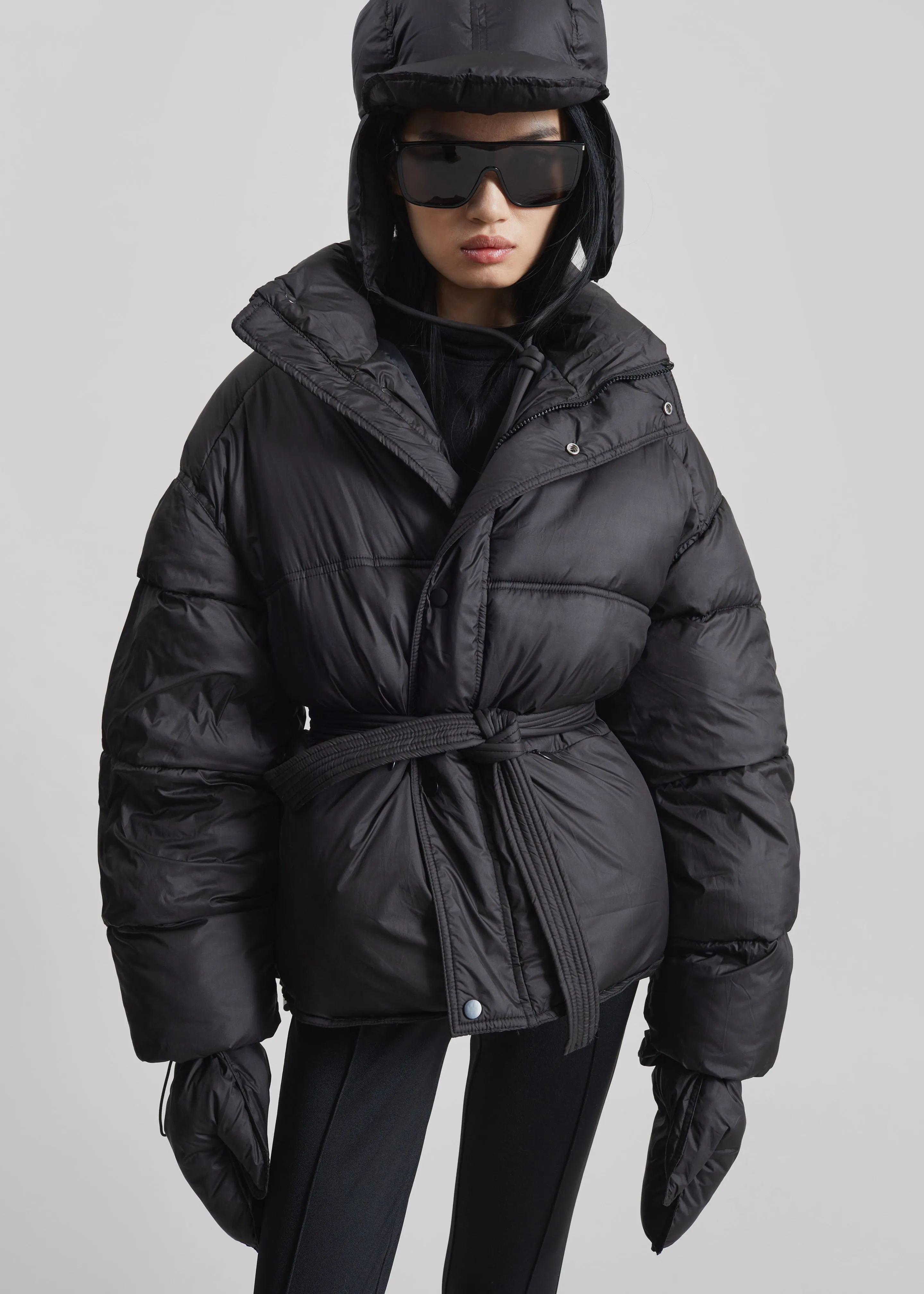 Moena Puffer Jacket & Accessories Set - Black sold by Frankie Shop
