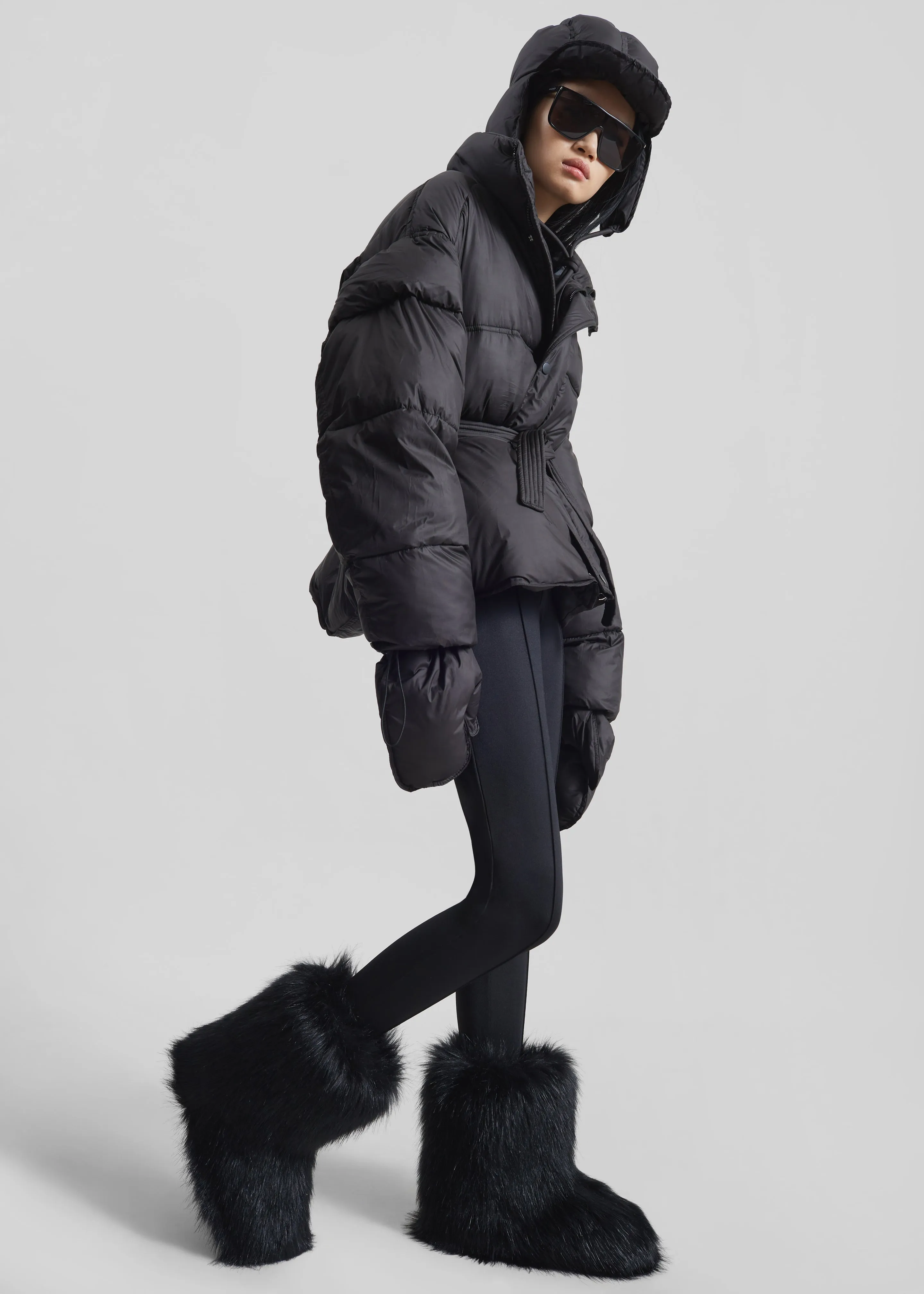 Moena Puffer Jacket & Accessories Set - Black sold by Frankie Shop product image thumbnail 2