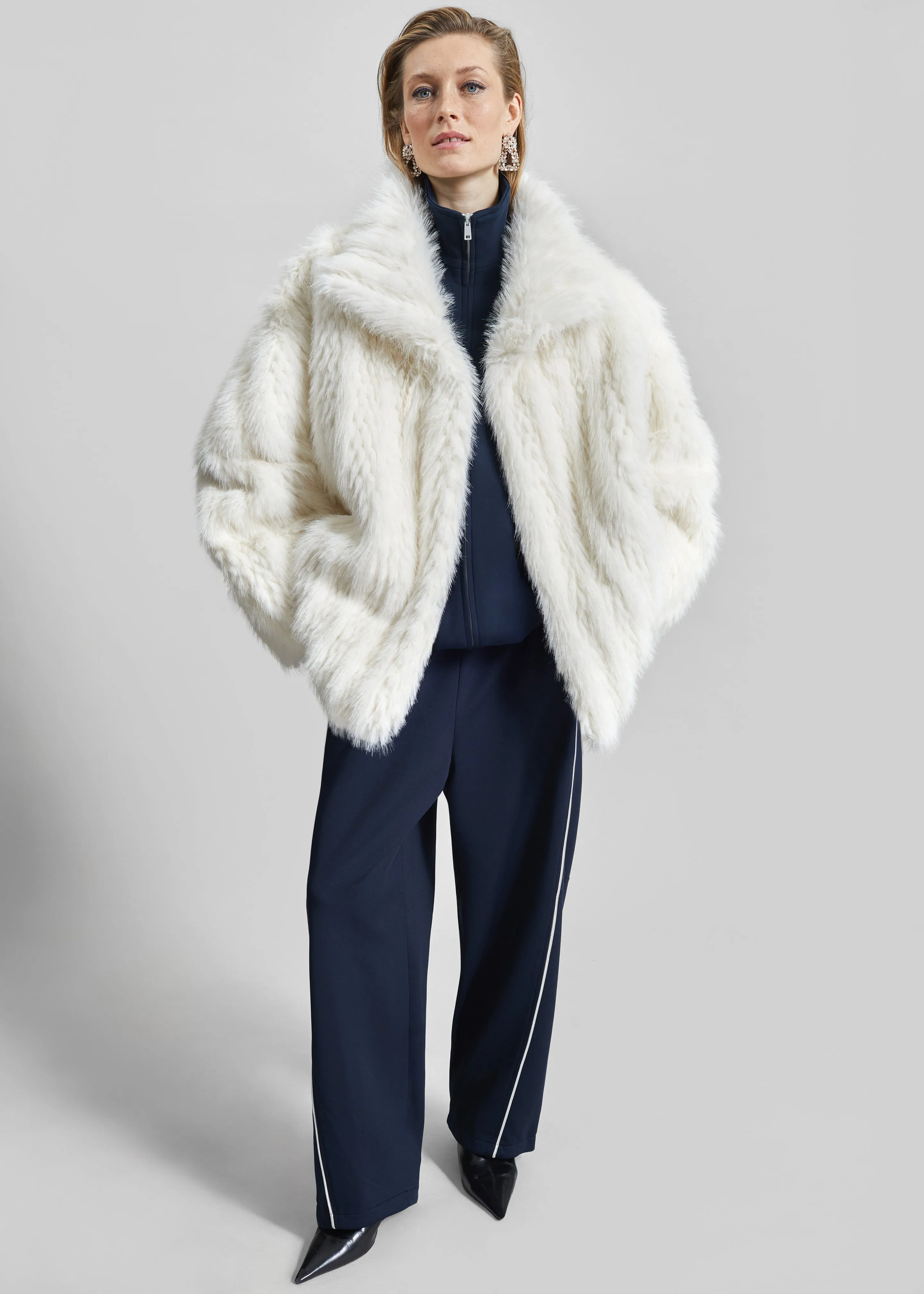 Mortisa Faux Fur Belted Short Coat - Off White sold by Frankie Shop product image thumbnail 4