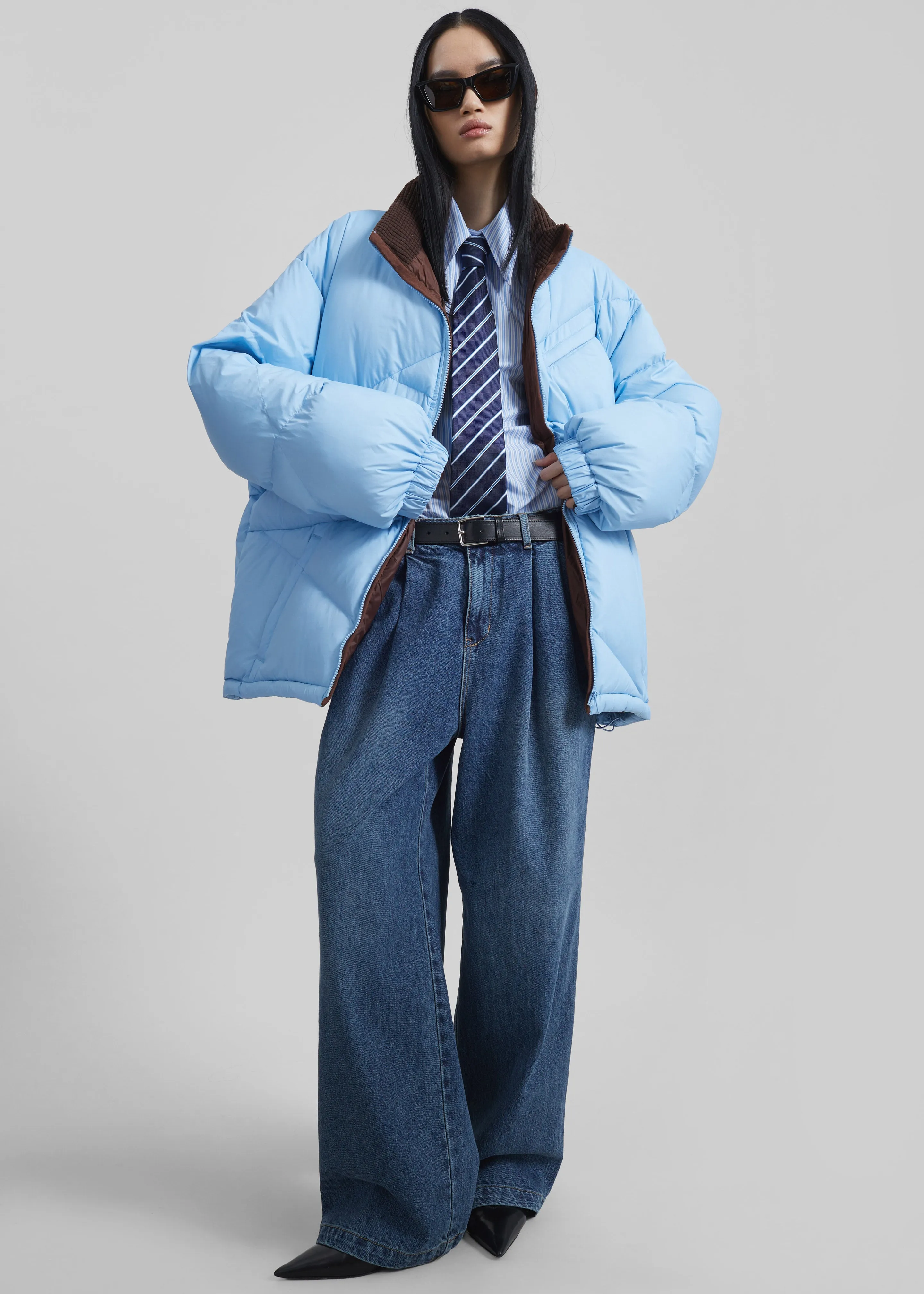 Orino Oversized Puffer Jacket - Blue sold by Frankie Shop